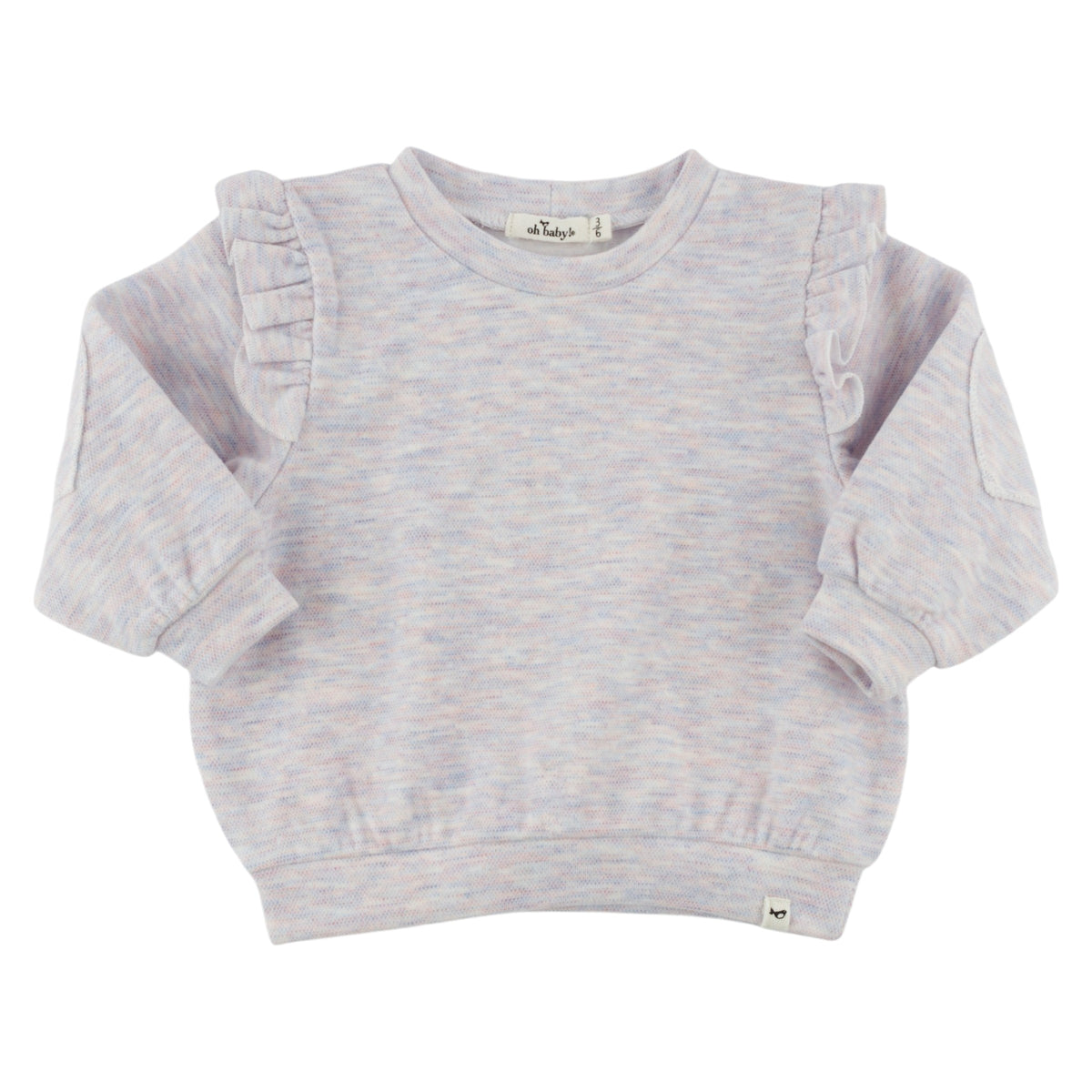 oh baby! Honeycomb Heart Patch Millie Boxy Sweatshirt - Lilac Rose
