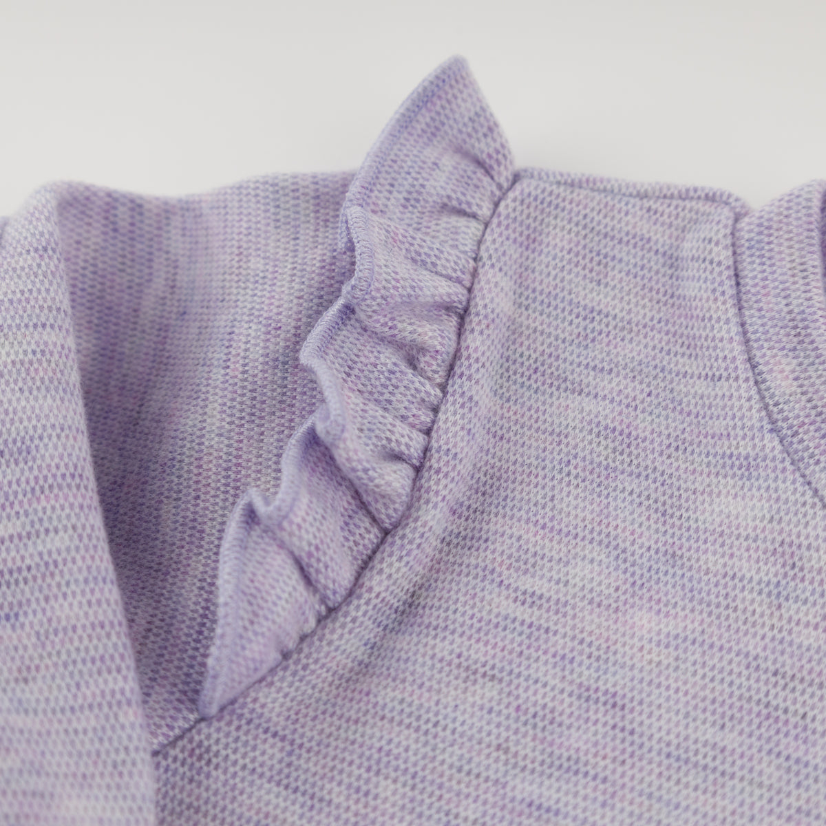 oh baby! Honeycomb Heart Patch Millie Boxy Sweatshirt - Wisteria - Ruffle Sleeve