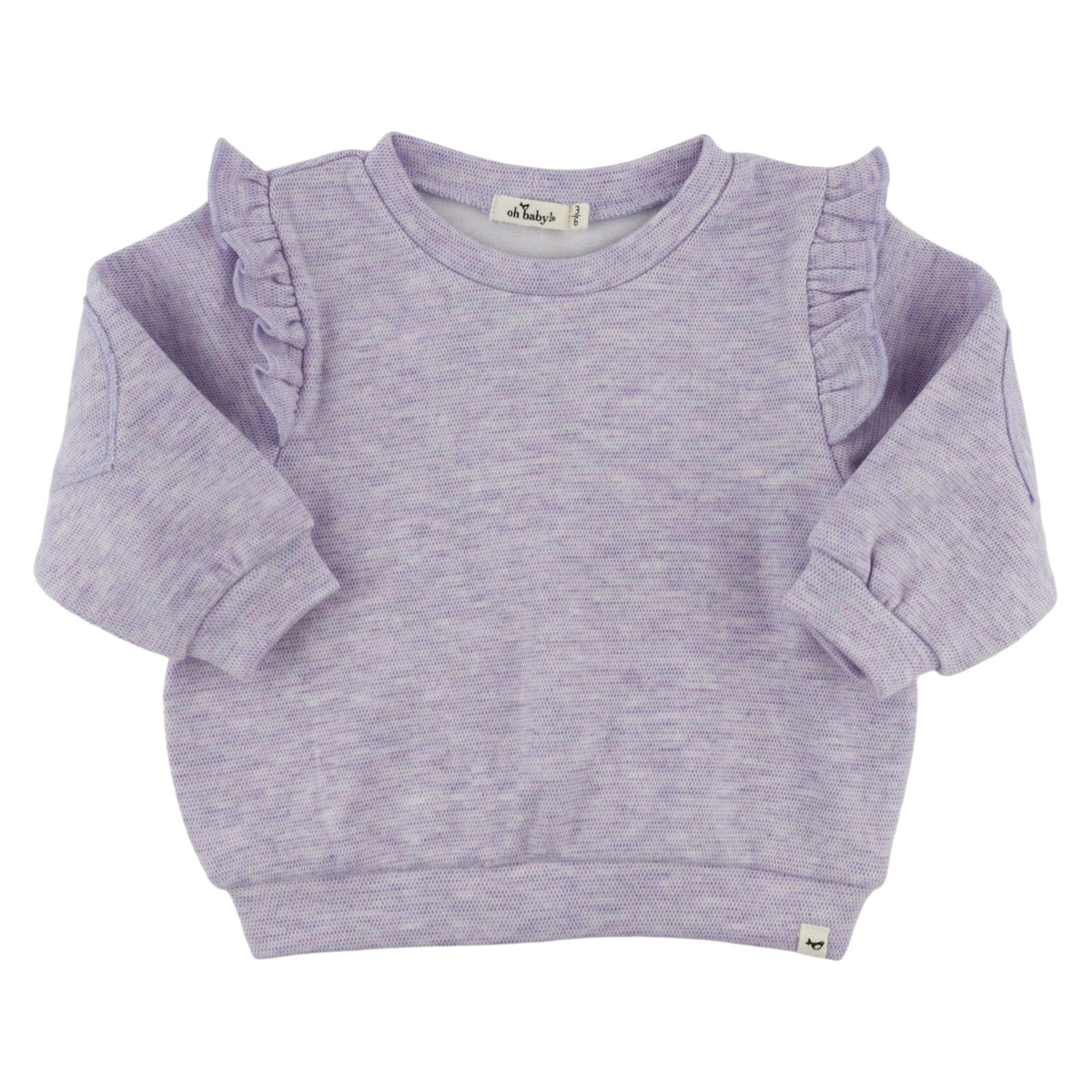oh baby! Honeycomb Heart Patch Millie Boxy Sweatshirt - Wisteria