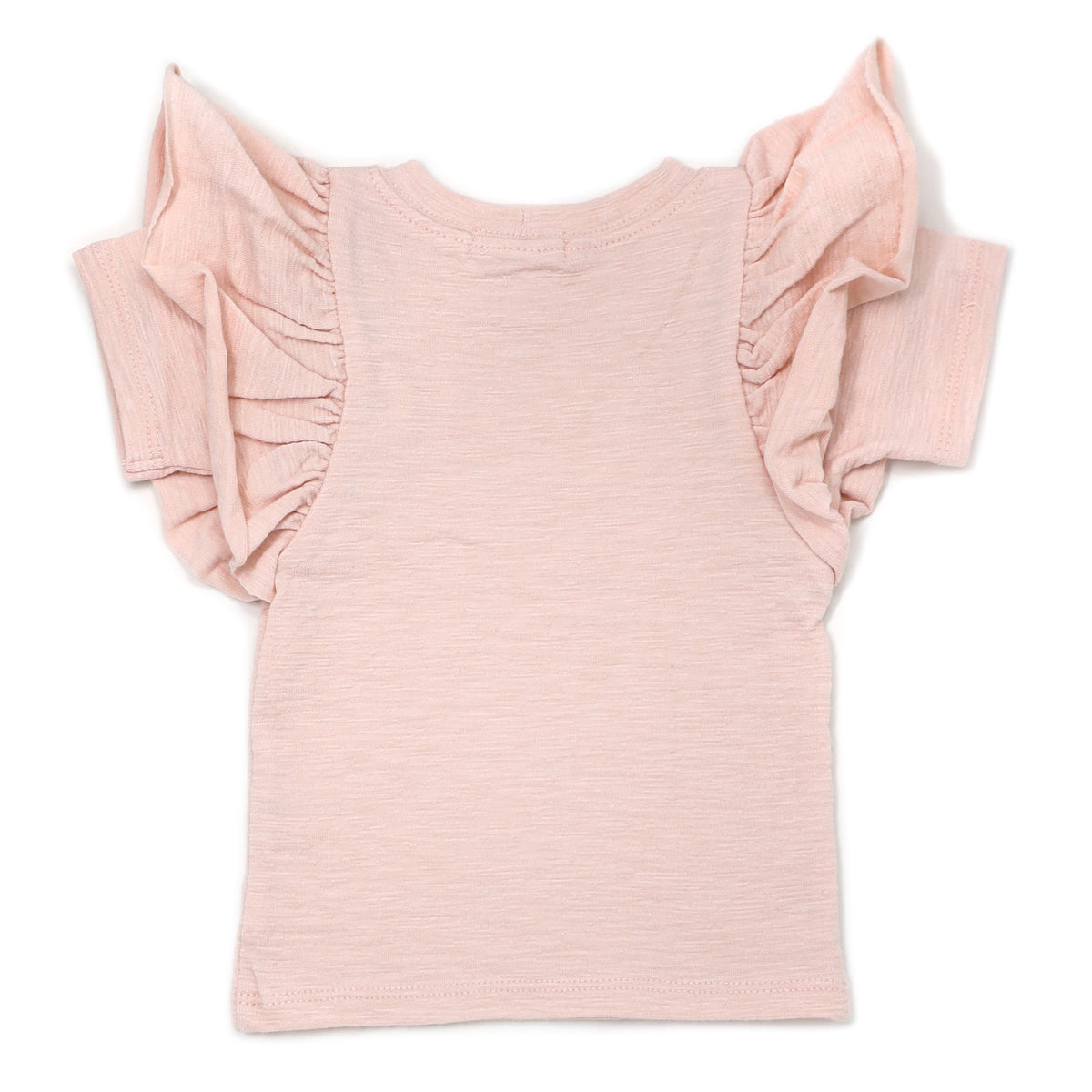 oh baby! Butterfly Short Sleeve Slub Tee -  "little loves" Embroidery - Pale Pink