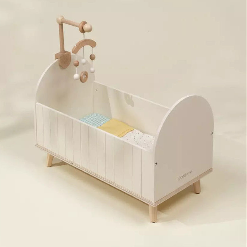 Wooden Dolls’ Crib & Accessories