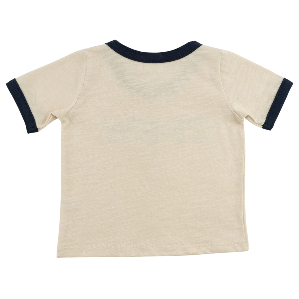 oh baby! Billie Ringer Short Sleeve Tee "Crew" Applique - Natural