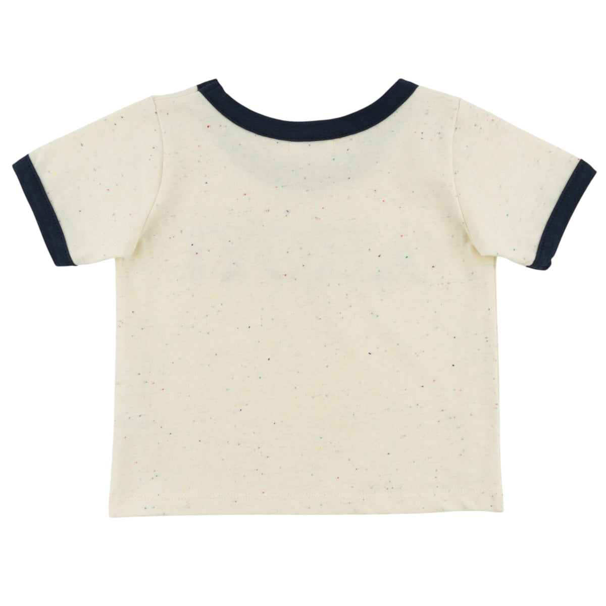 oh baby! Billie Ringer Short Sleeve Tee - "Ahoy" Applique - Confetti Natural