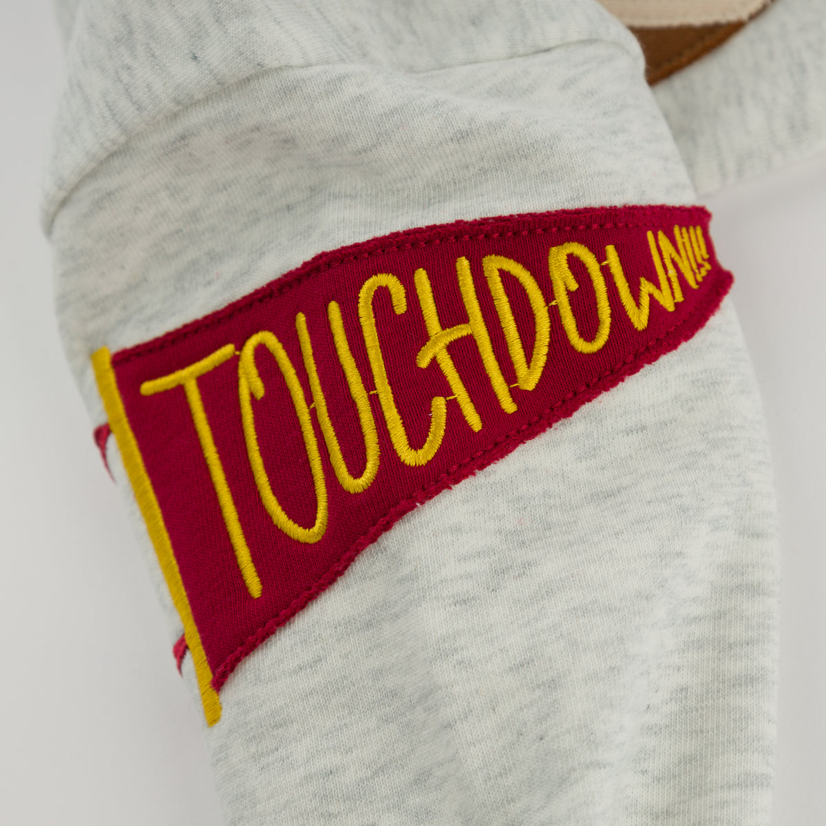 oh baby! Charlie Sweatshirt - Sports Applique - Heather Gray - Touchdown Patch