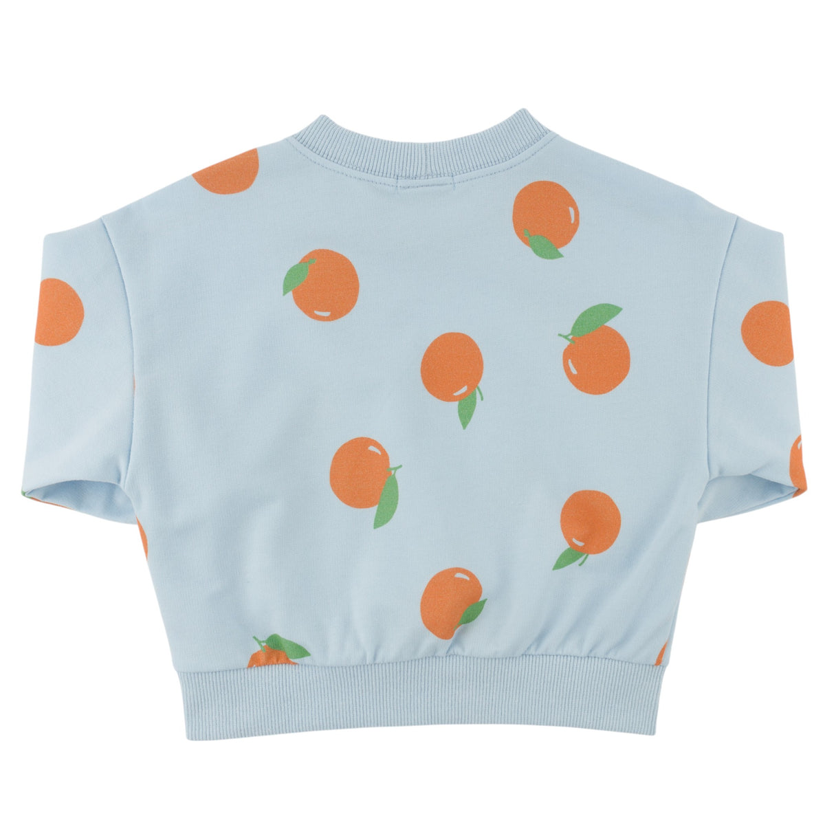 oh baby! Charlie Sweatshirt - Oranges Print - Sky Blue
