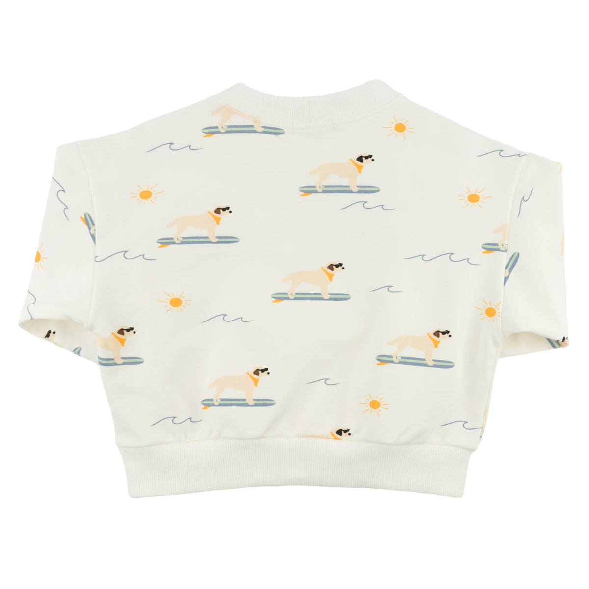 oh baby! Charlie Sweatshirt - Surfing Dog Print - Oyster - Back