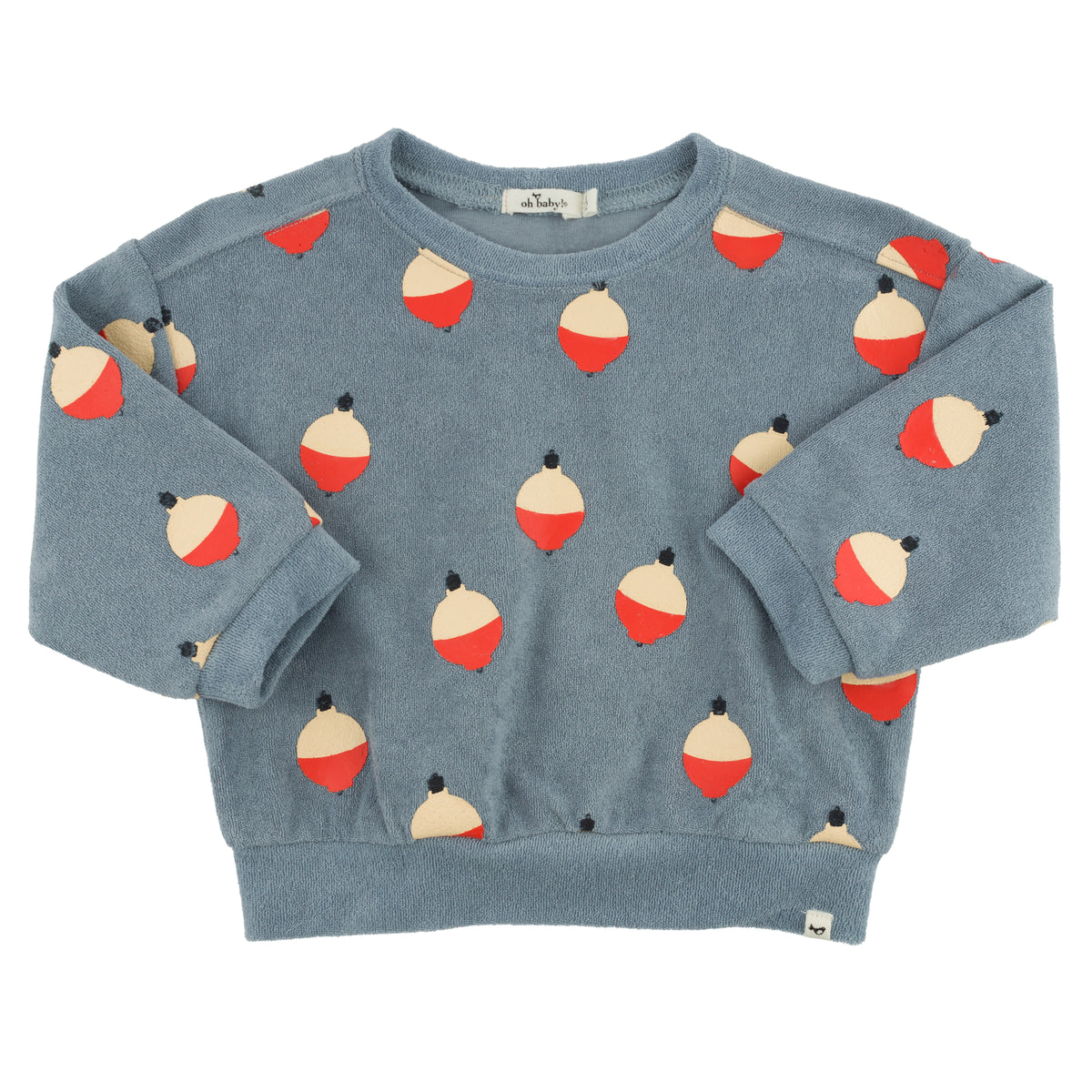 oh baby! Charlie Sweatshirt - Bobbers Print - Fog