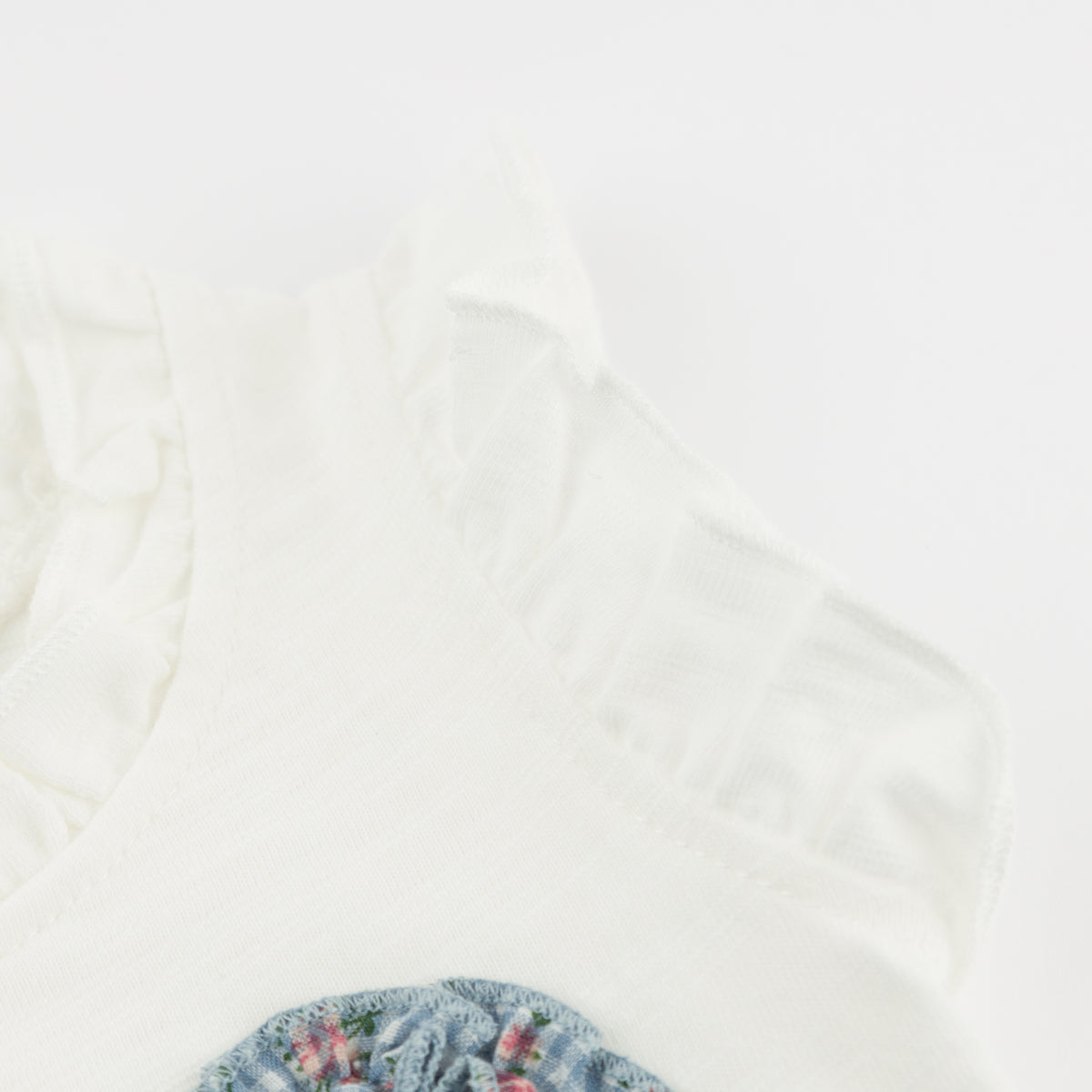 oh baby! Rebekah Tank Top - Dahlia Ruffle Heart - Oyster - Sleeve