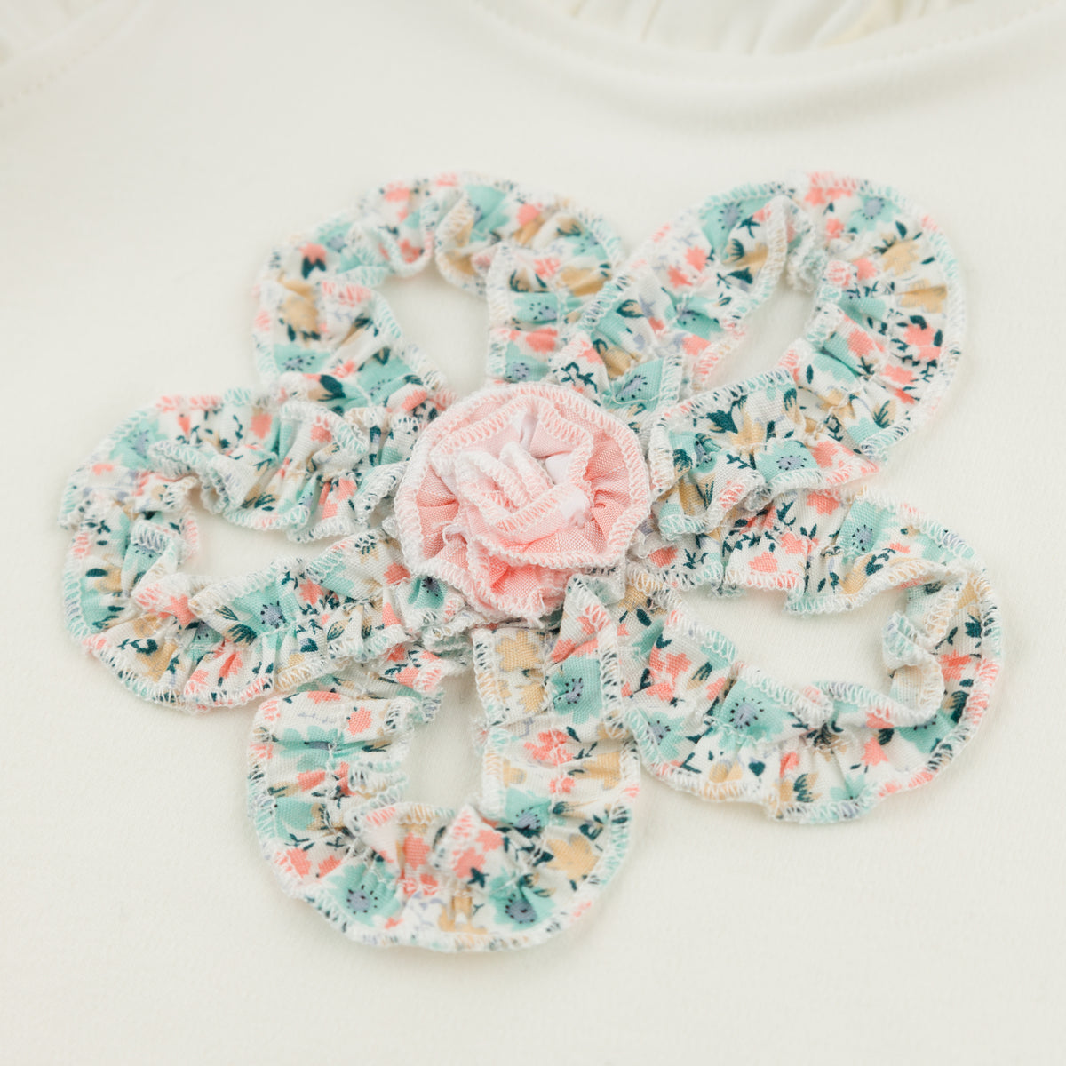 oh baby! Rebekah Tank - Garden Party Ruffle Flower - Oyster