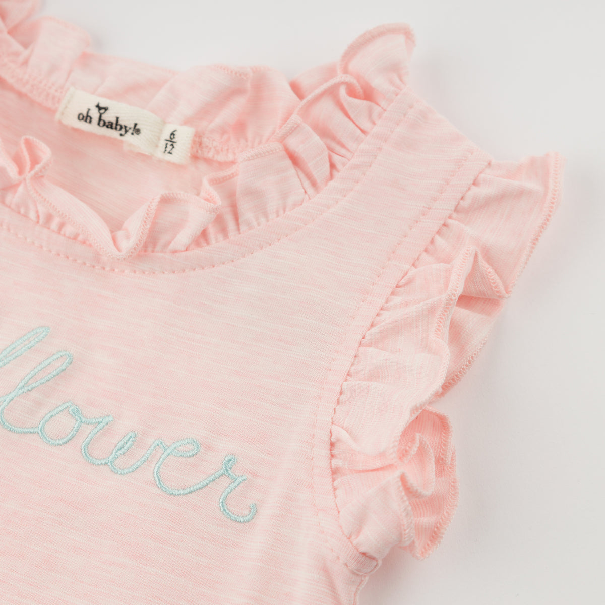 oh baby! Rebekah Tank "Wildflower" Embroidered - Pale Pink