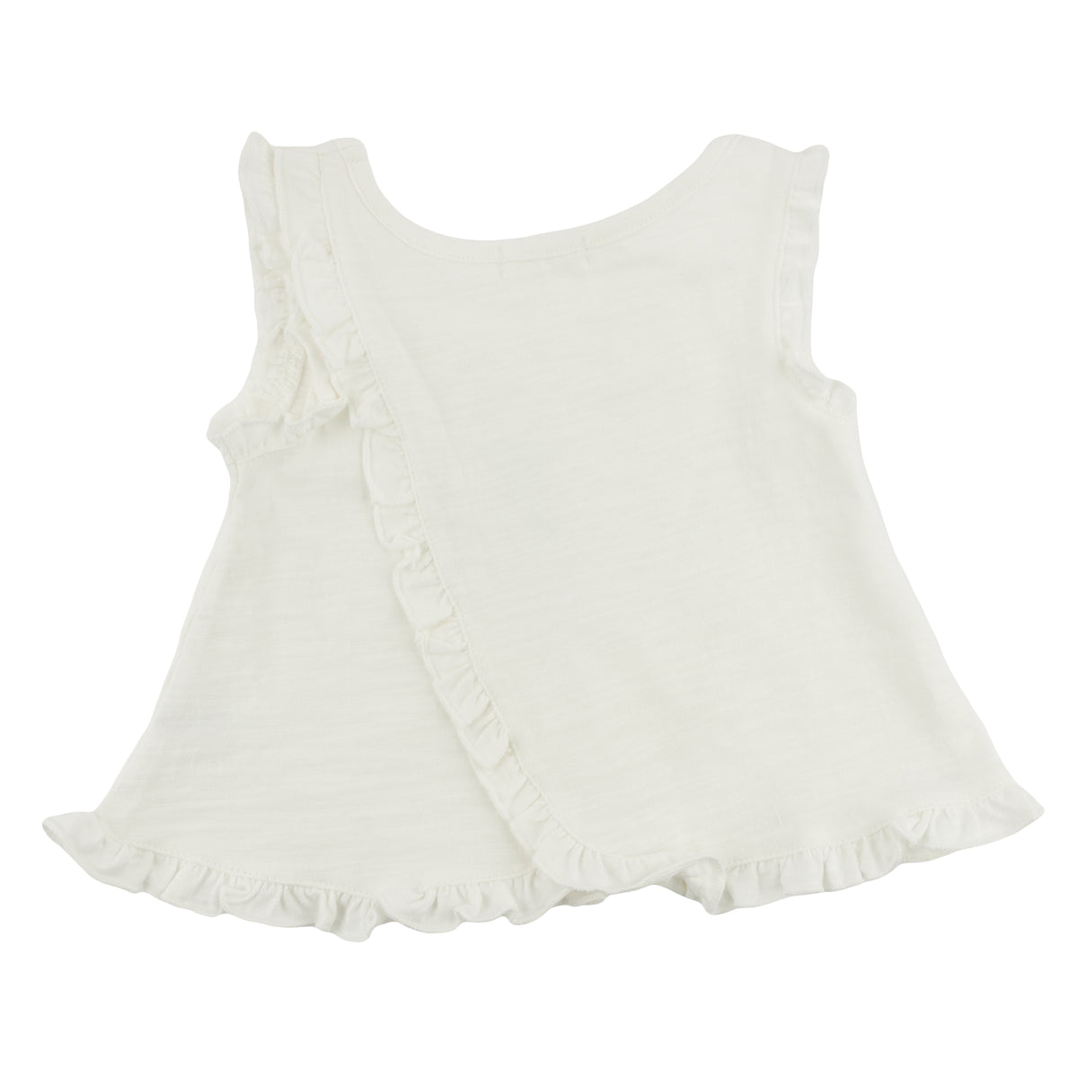 oh baby! Gracie Split-Back Ruffle Tank - Oyster - back