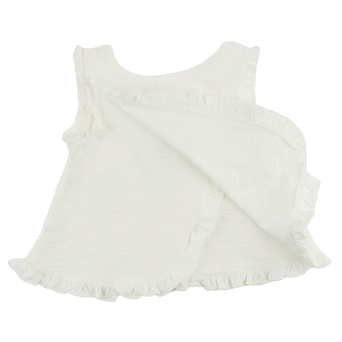 oh baby! Gracie Split-Back Ruffle Tank - Oyster - Back Open