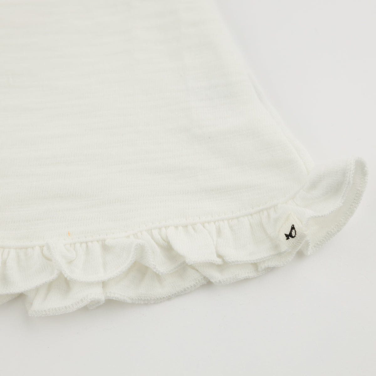 oh baby! Gracie Split-Back Ruffle Tank - Oyster - Close Ruffle