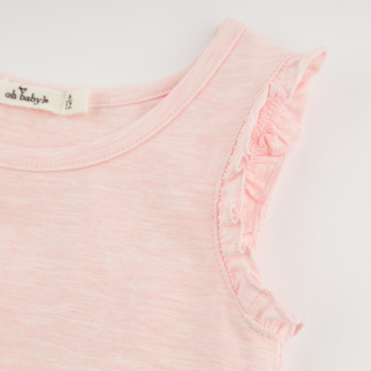 oh baby! Gracie Split-Back Ruffle Tank - Pale Pink