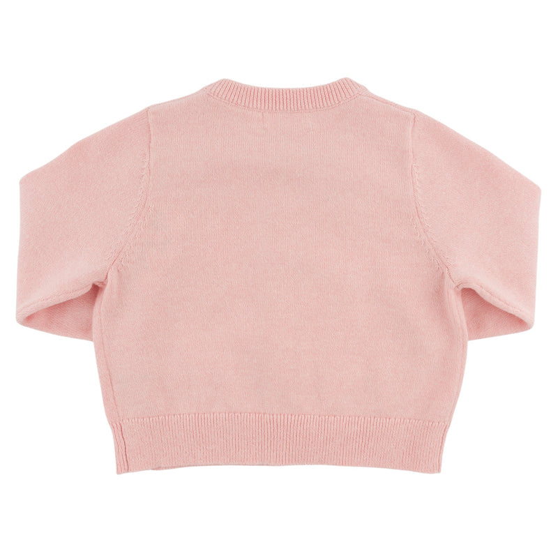 oh baby! Cardigan Sweater - Mixed Crochet Fruit Appliques - Pale Pink