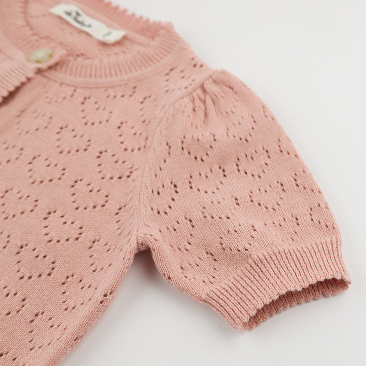 oh baby! Juliet Cardigan - Hearts Pointelle - Blush - Sleeve