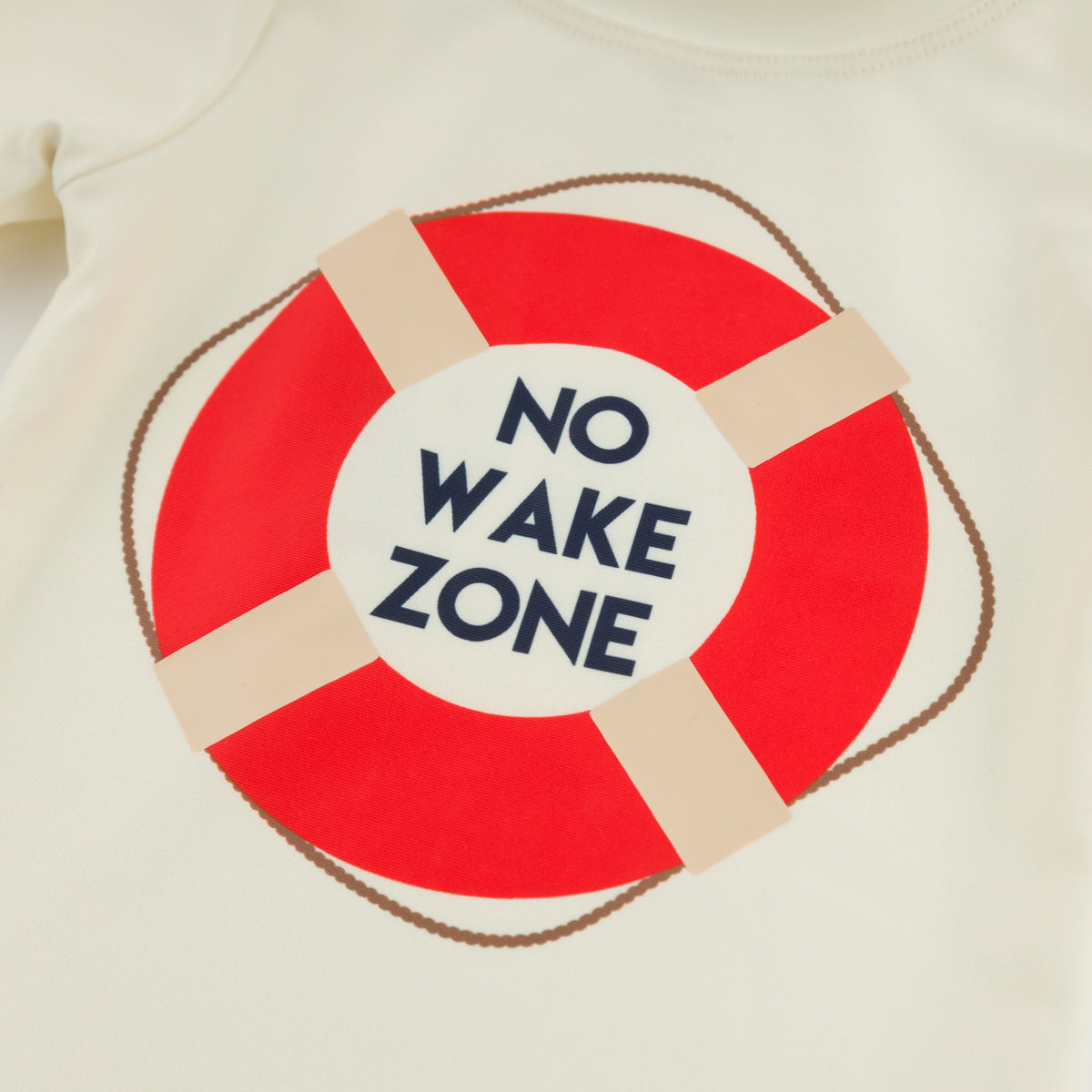 oh baby! Malibu Long Sleeve Rashguard - "No Wake Zone" - Natural