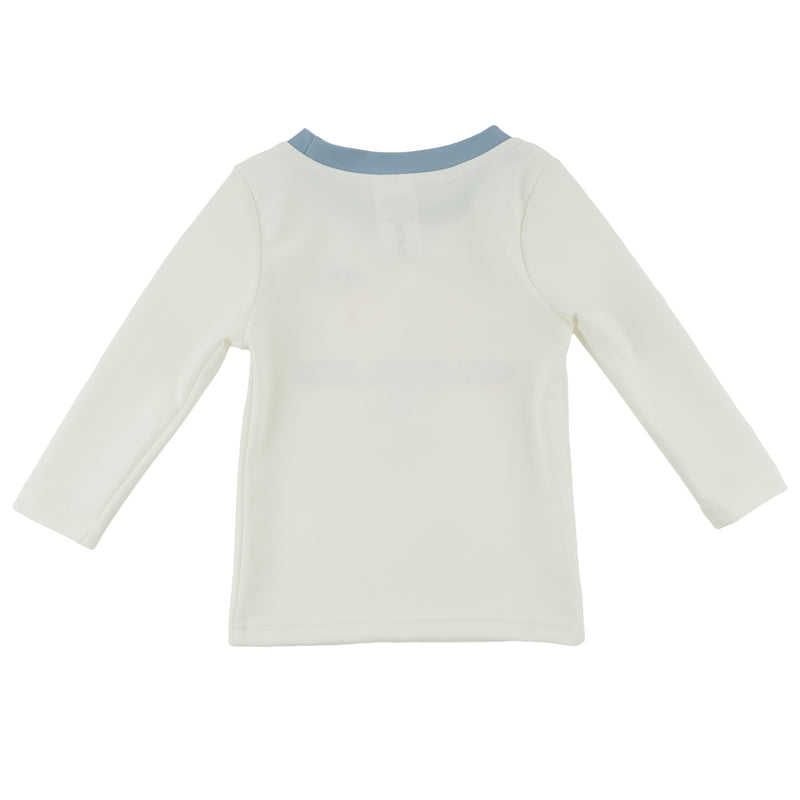 oh baby! Malibu Rash Guard Long Sleeve Swim Top - Surfing Dog - Oyster - Back