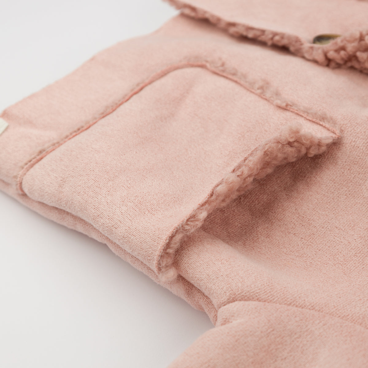 oh baby! Faux-Suede Vermont Sherpa Coat - Blush - Pocket