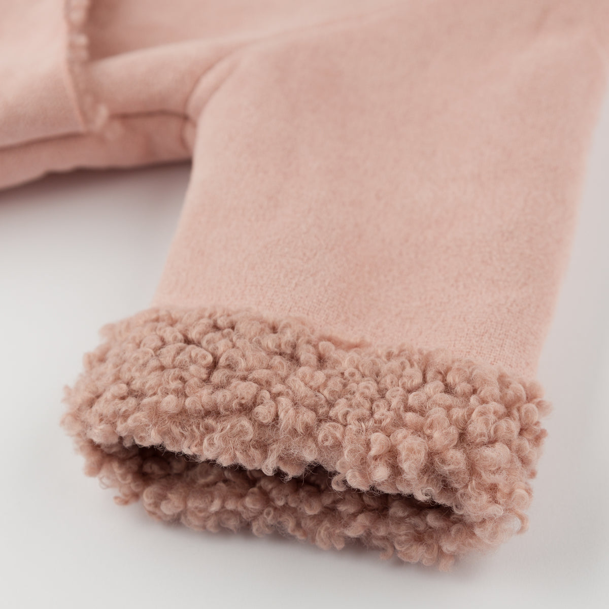 oh baby! Faux-Suede Vermont Sherpa Coat - Blush - Sleeve