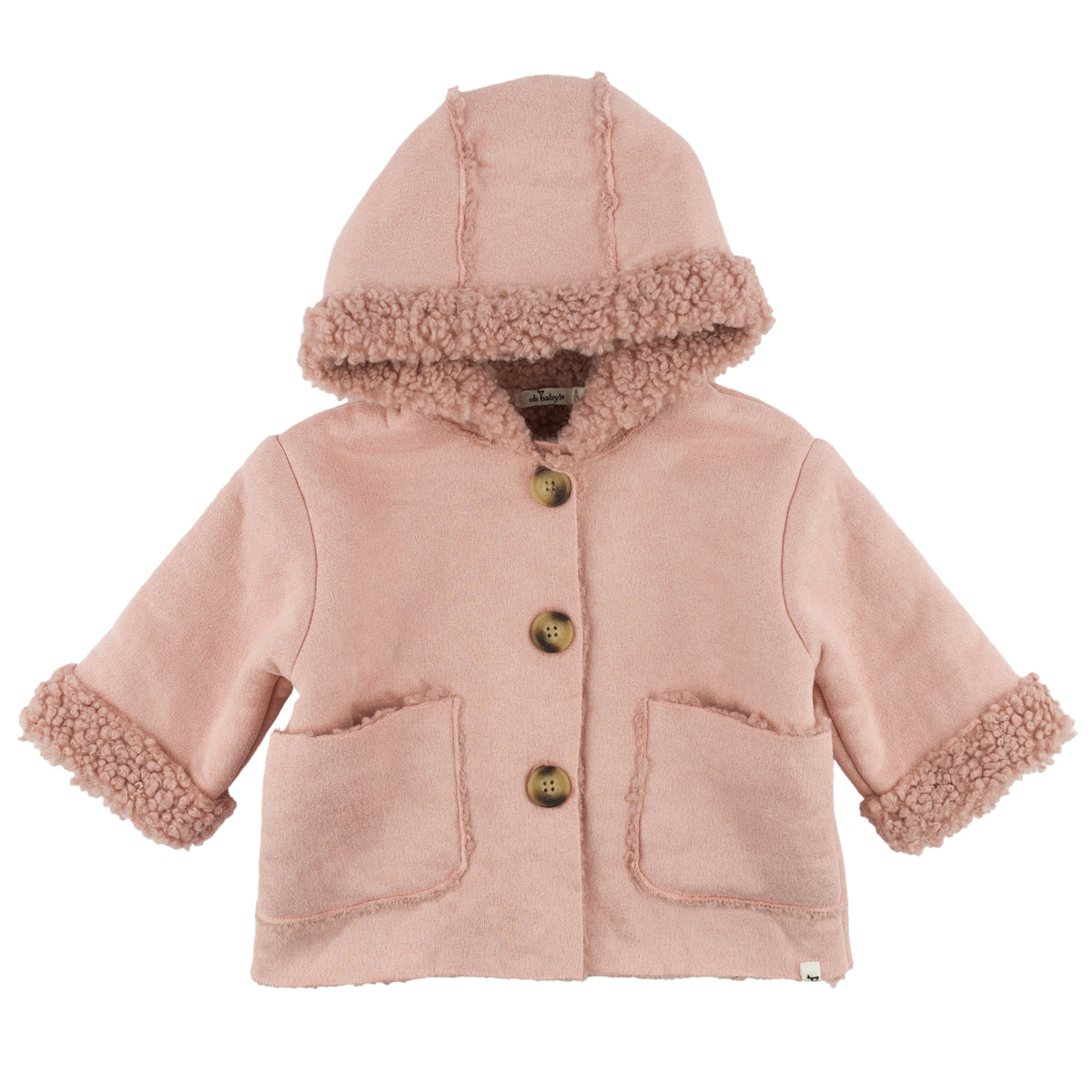oh baby! Faux-Suede Vermont Sherpa Coat - Blush