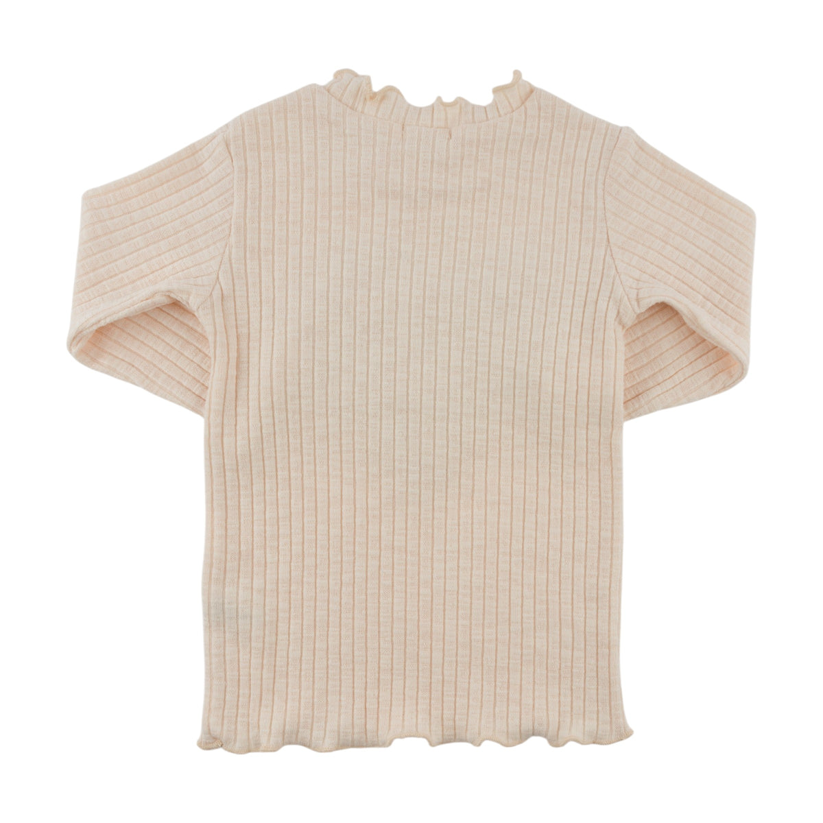 oh baby! Mock Neck Long Sleeve Top - Ruffle Heart - Natural - Back