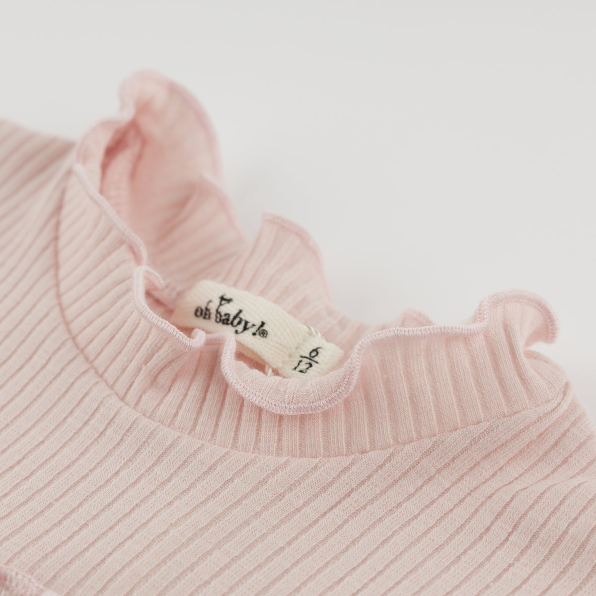 oh baby! Mock Neck Long Sleeve Top - Velvet Ruffle Bow - Dusty Pink - Neck