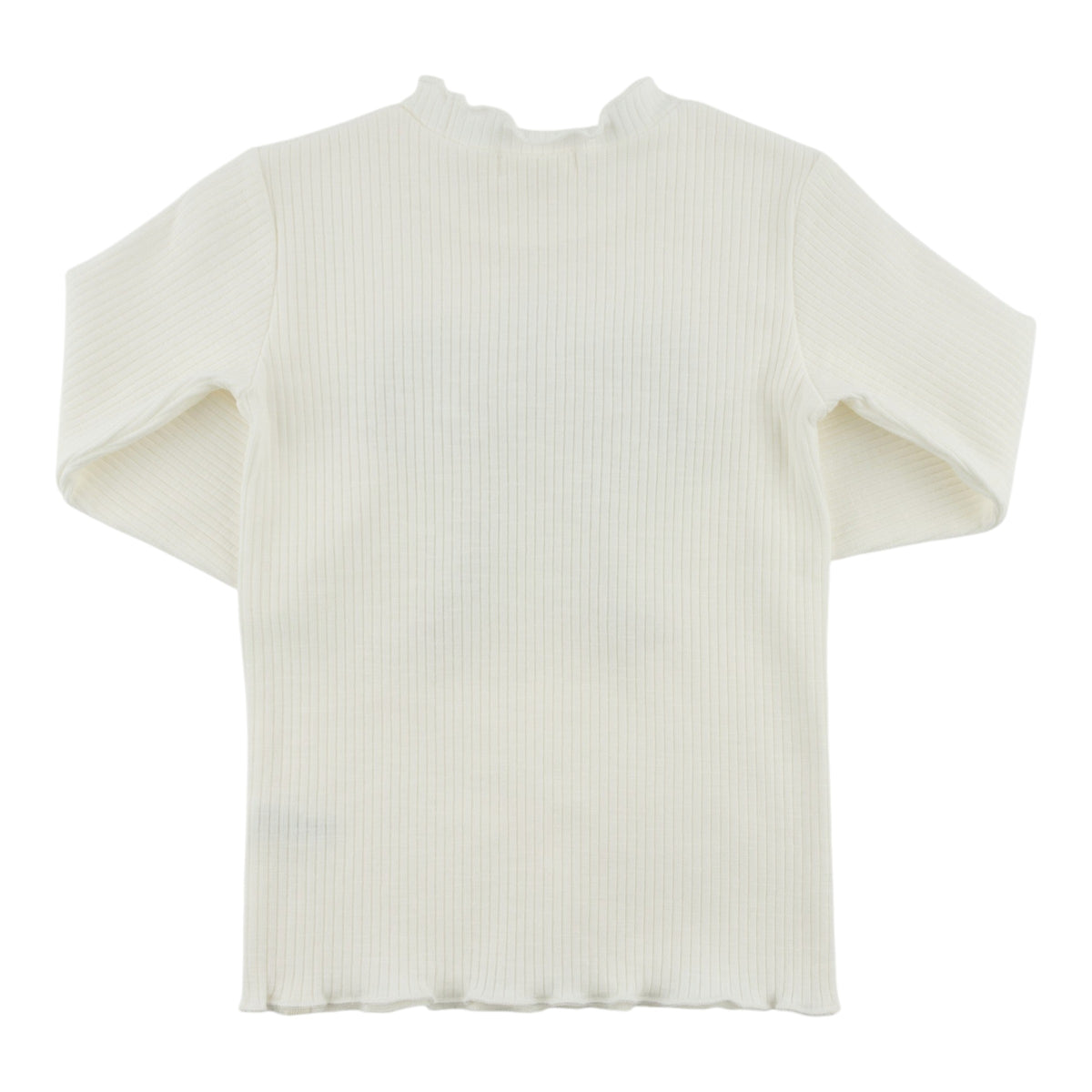 oh baby! Mock Neck Long Sleeve Top - Mini Tartan Ruffle Bow - Cream - Back