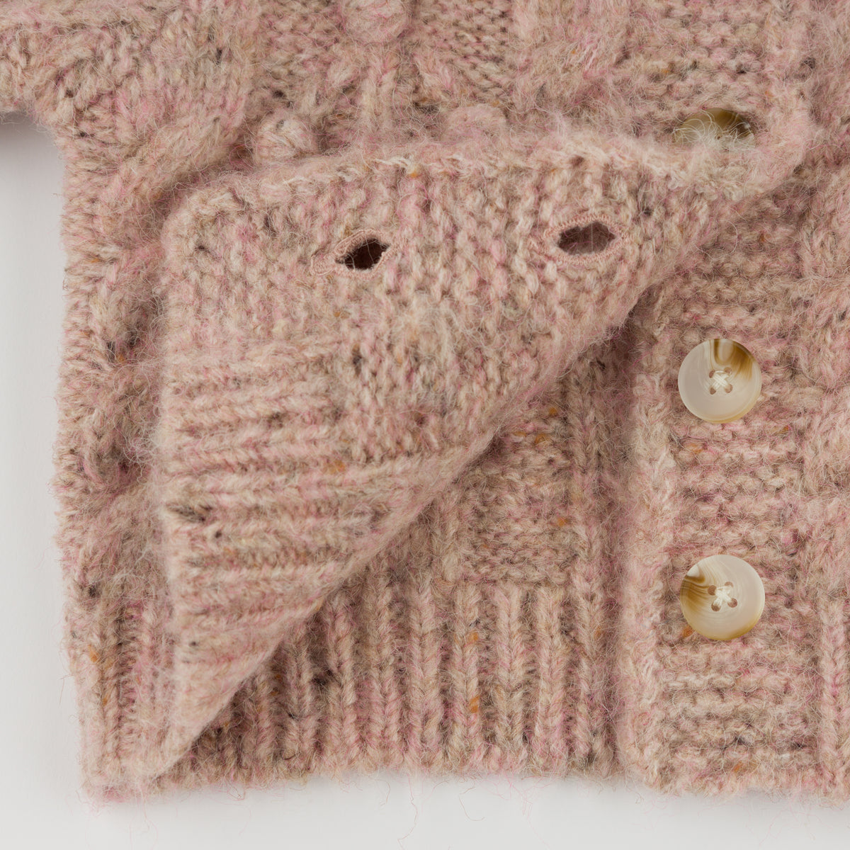 oh baby! Coco Cardigan Sweater - Multicolor Bobble - Blush - Open