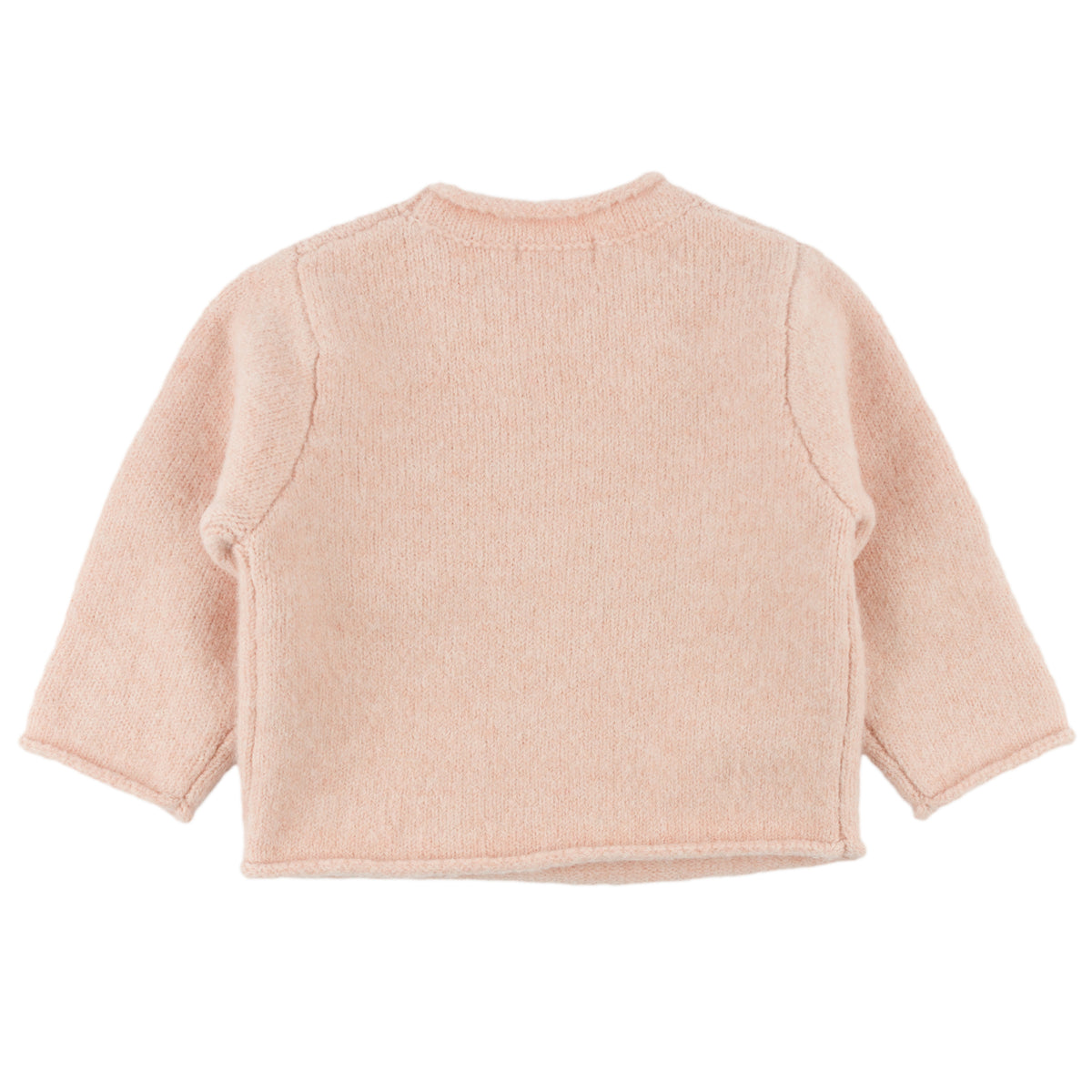 oh baby! Roll-Edge Knitted Pullover Sweater - Multi Bows - Pale Pink Heather - Back