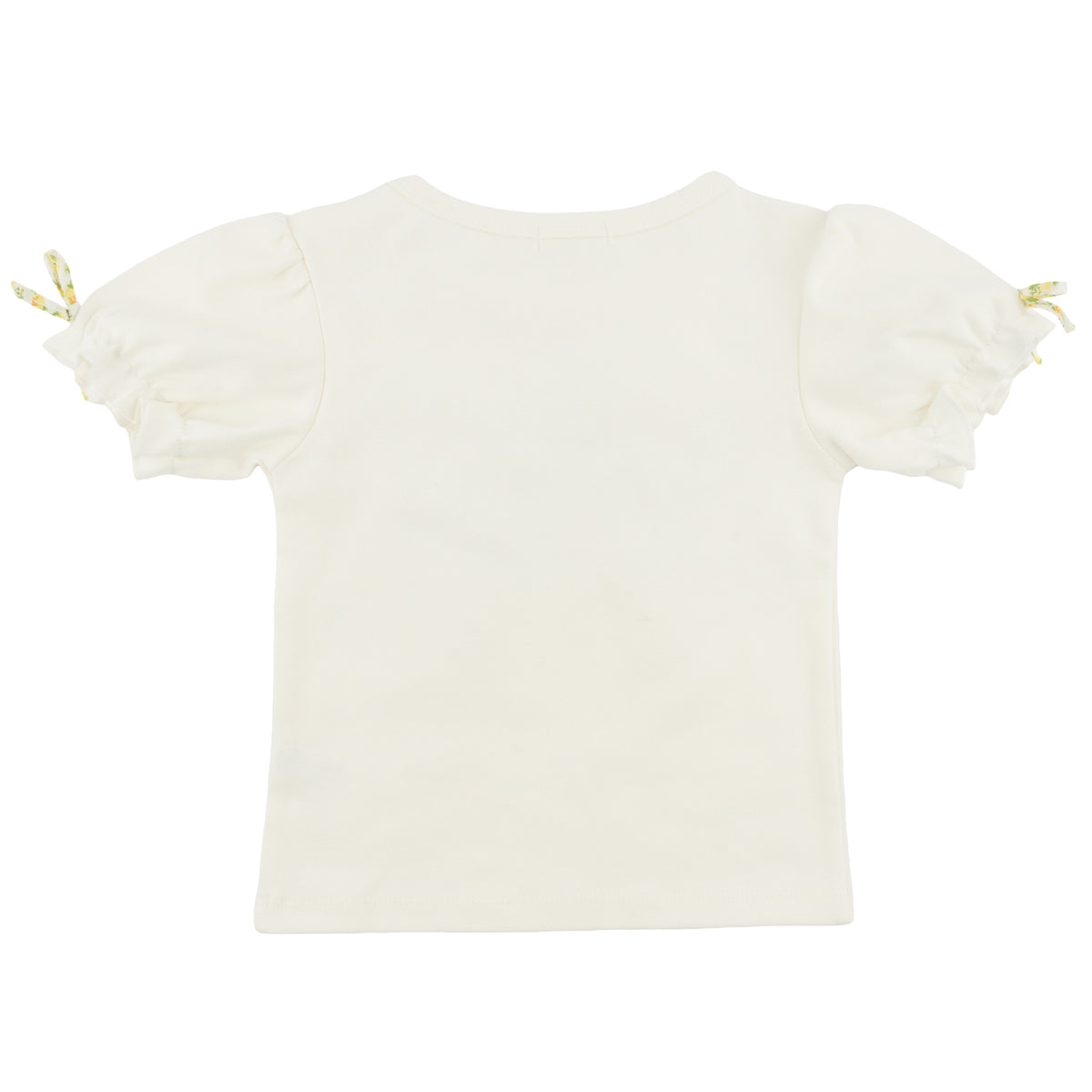 oh baby! Layla Tee - Lemon Poppy Sprig Ruffle Bow - Oyster - Back
