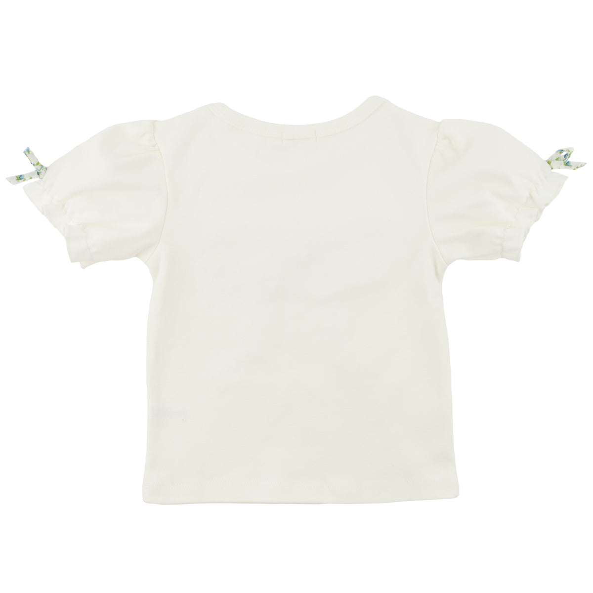 oh baby! Layla Tee - Sky Blue Poppy Sprig Ruffle Bow - Oyster - Back