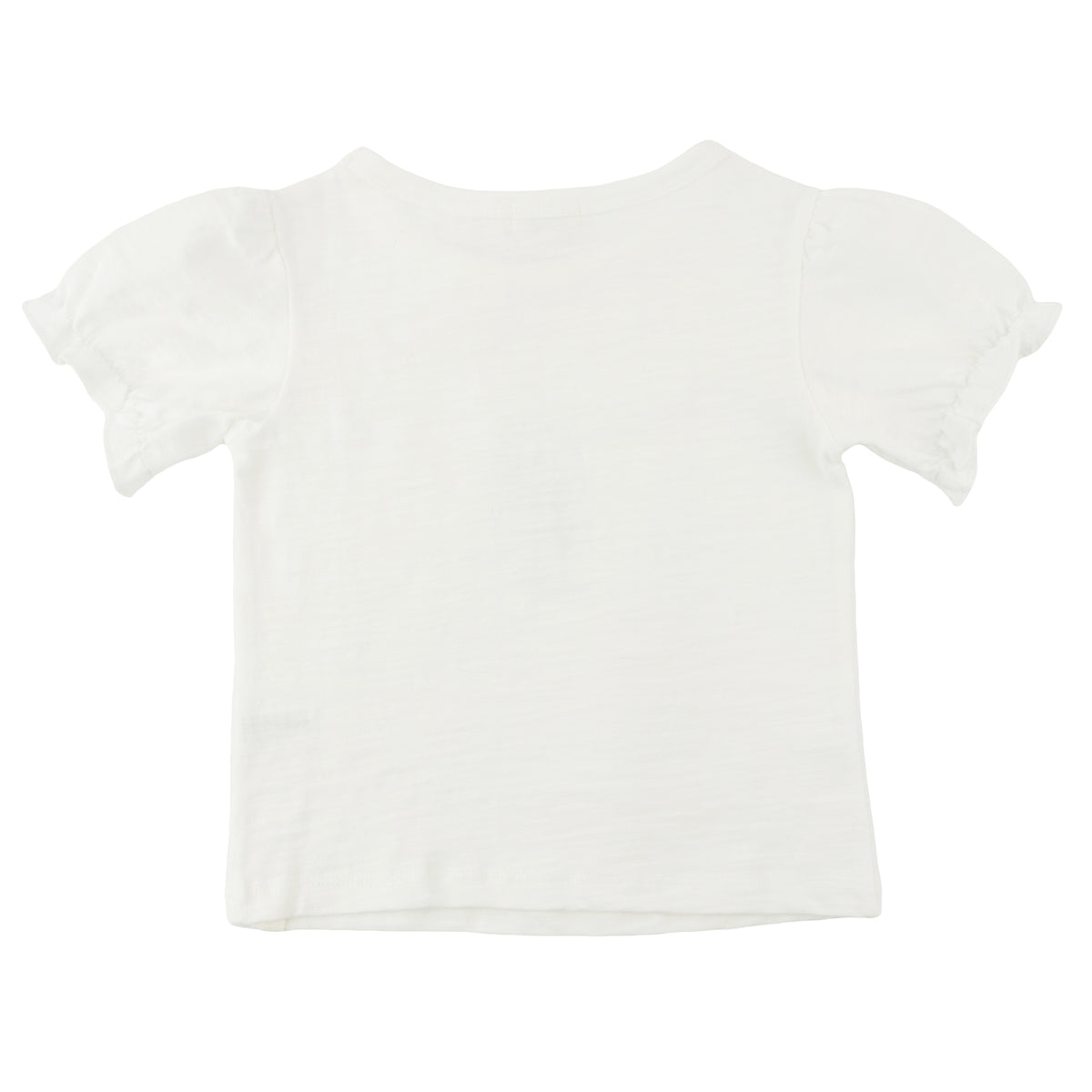 oh baby! Layla Ruffle Cotton Slub Short Sleeve Tee - Oyster - Back