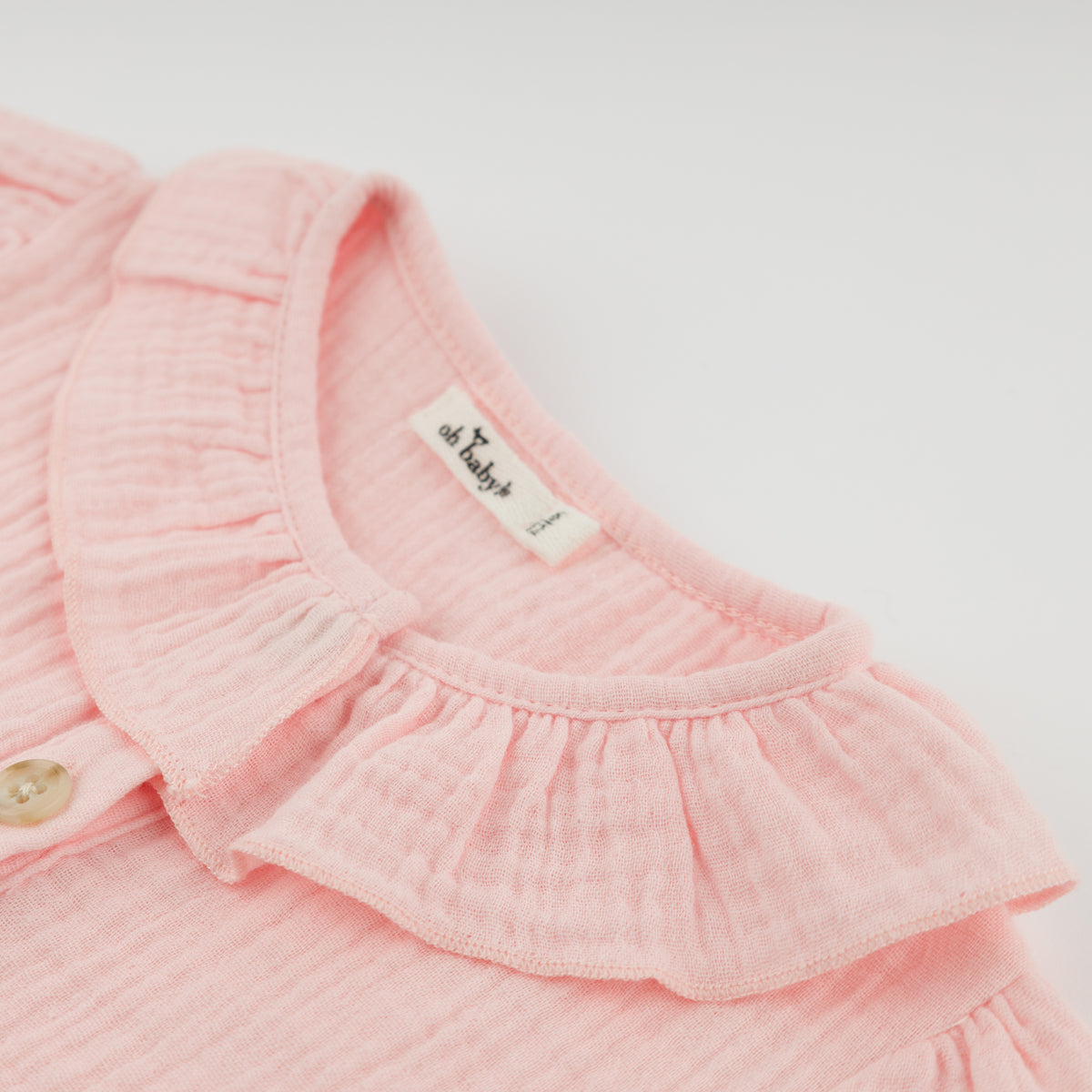 oh baby! Layla Blouse - Gauze - Barely Pink - Neck