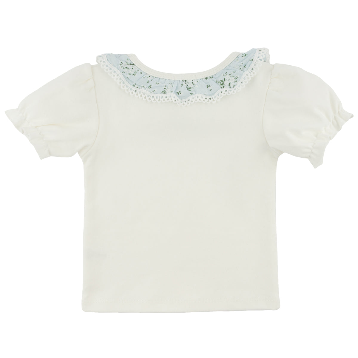 oh baby! Layla Short Sleeve Tee - Sky Blue Apple Blossom Bella Collar - Oyster - Back