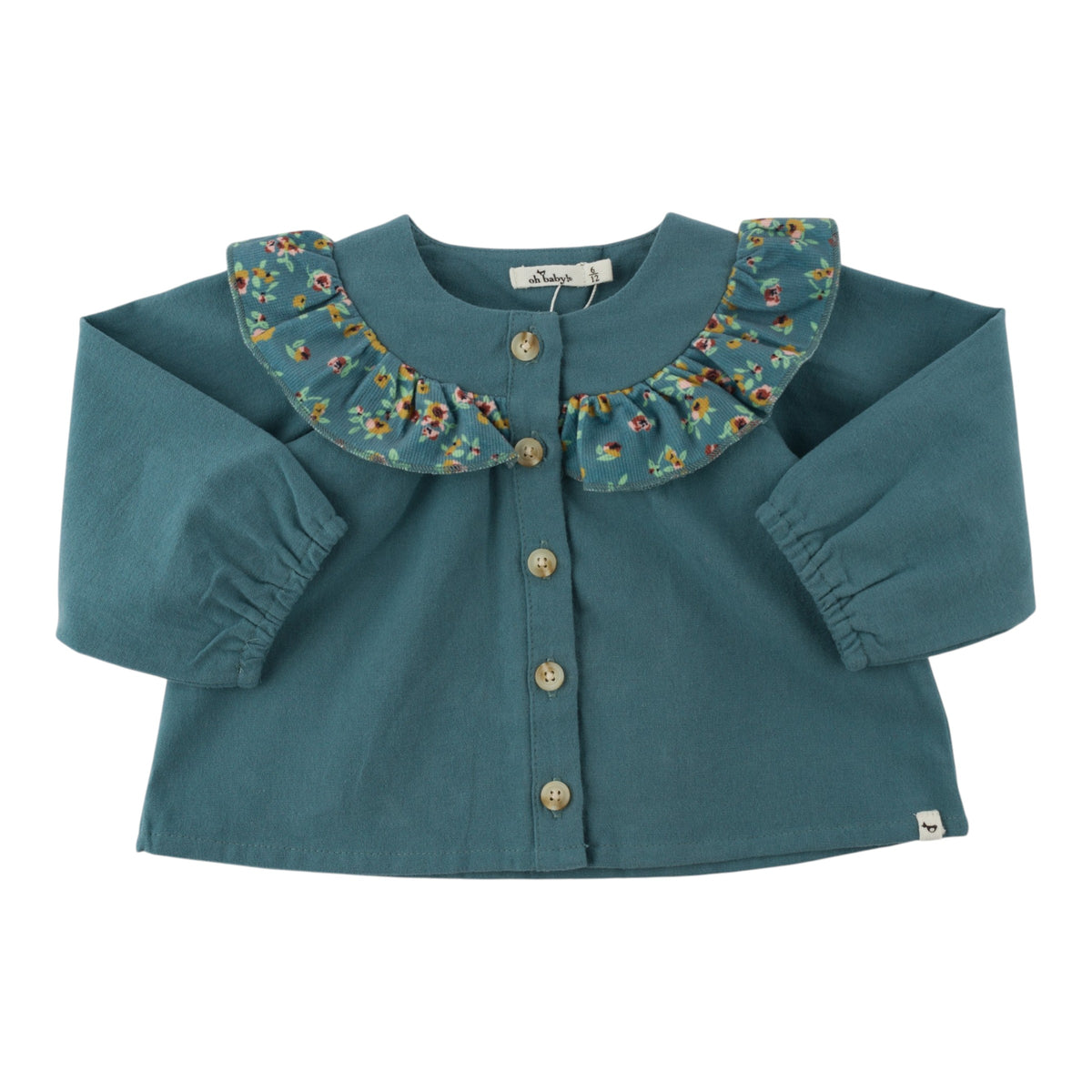 oh baby! Holly Blouse - Harvest Bloom Ruffle - Teal
