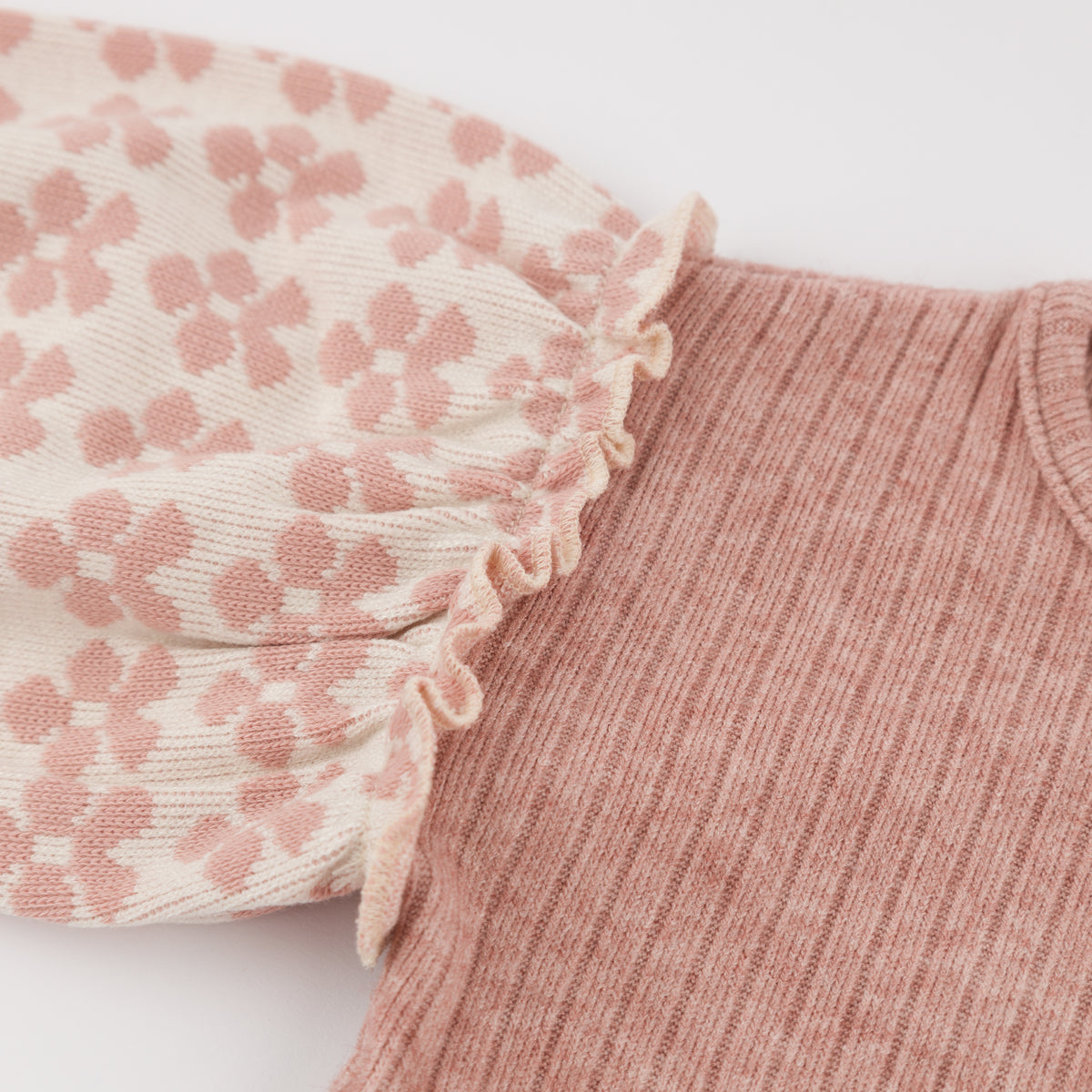 oh baby! Nellie Sweaterknit Blouse - Mod Flowers - Blush