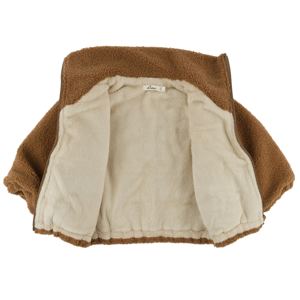 oh baby! Puppy Faces Sherpa Tahoe Jacket - Milk Chocolate