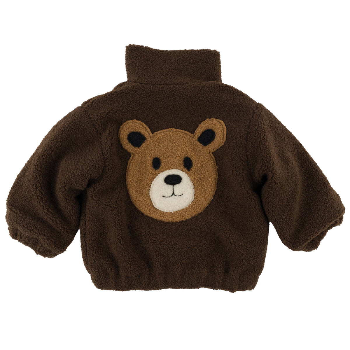 oh baby! Bear Faces Sherpa Tahoe Jacket - Chestnut