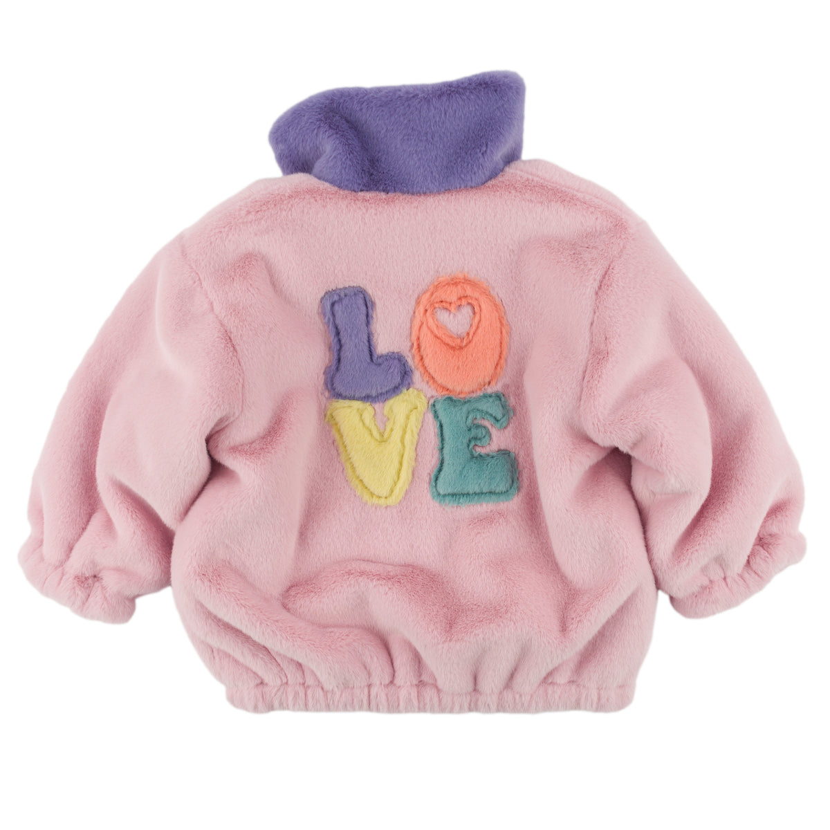 oh baby! Love Heart Pockets Faux Fur Tahoe Jacket - Cotton Candy