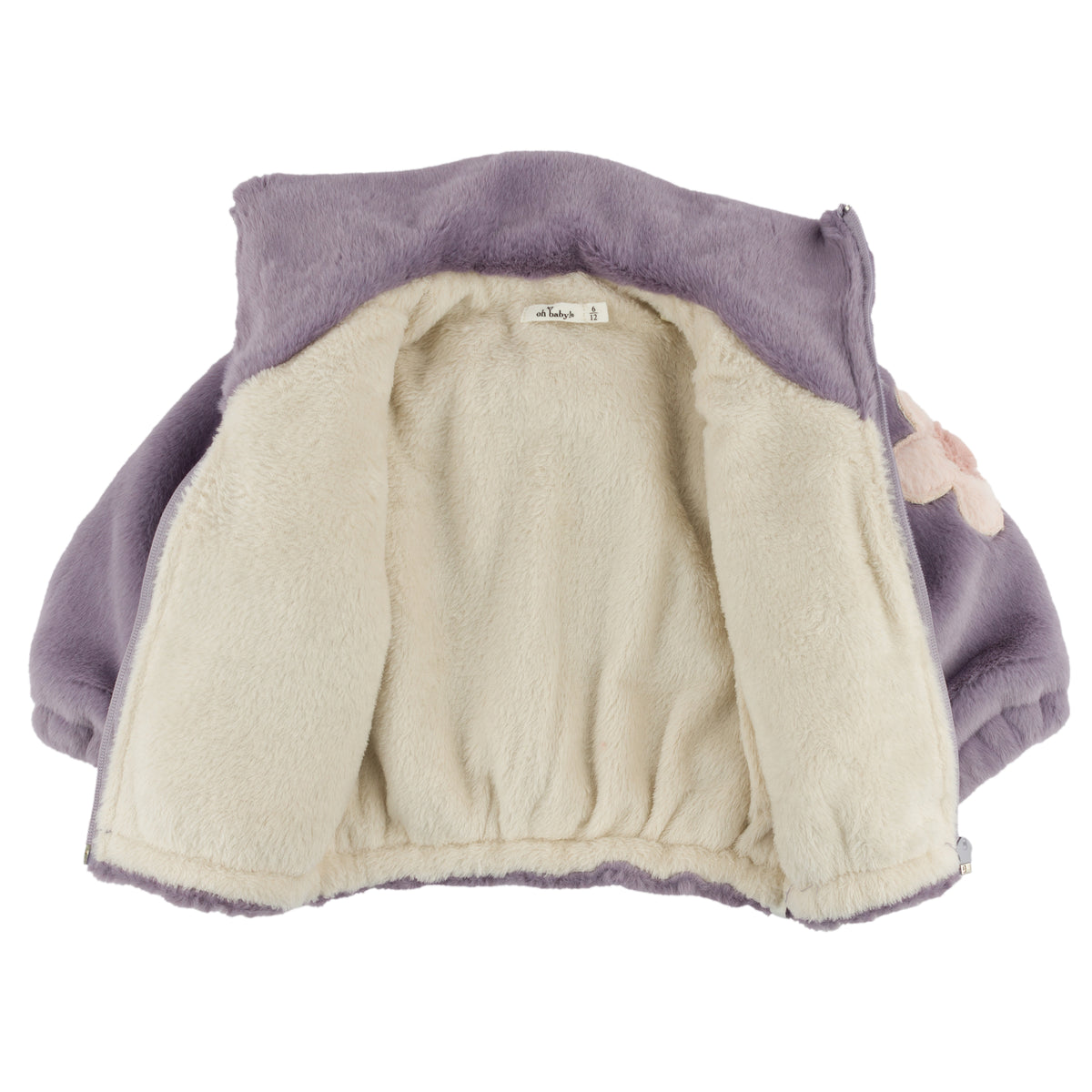 oh baby! Daisies Faux Fur Tahoe Jacket - Dark Lavender