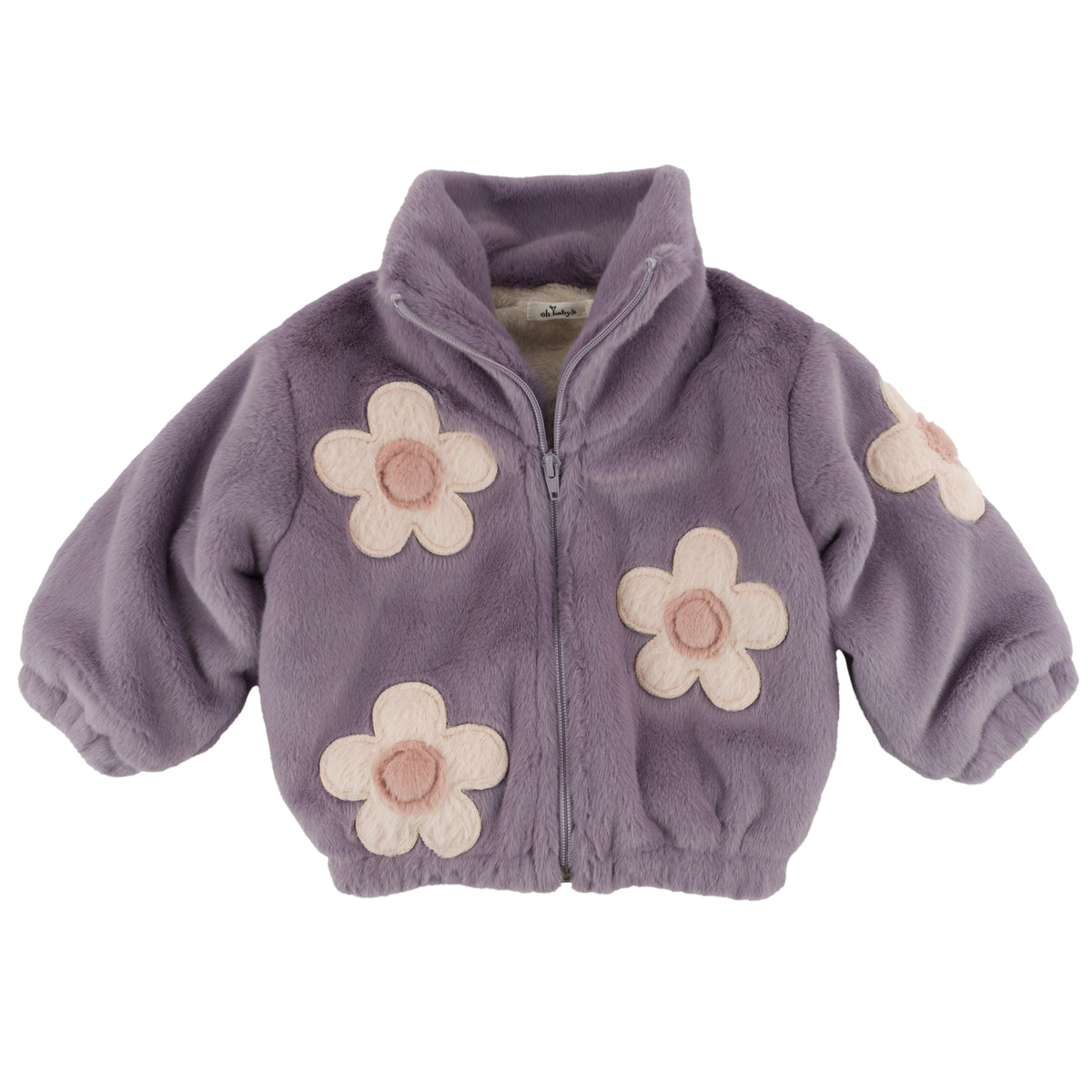 oh baby! Daisies Faux Fur Tahoe Jacket - Dark Lavender