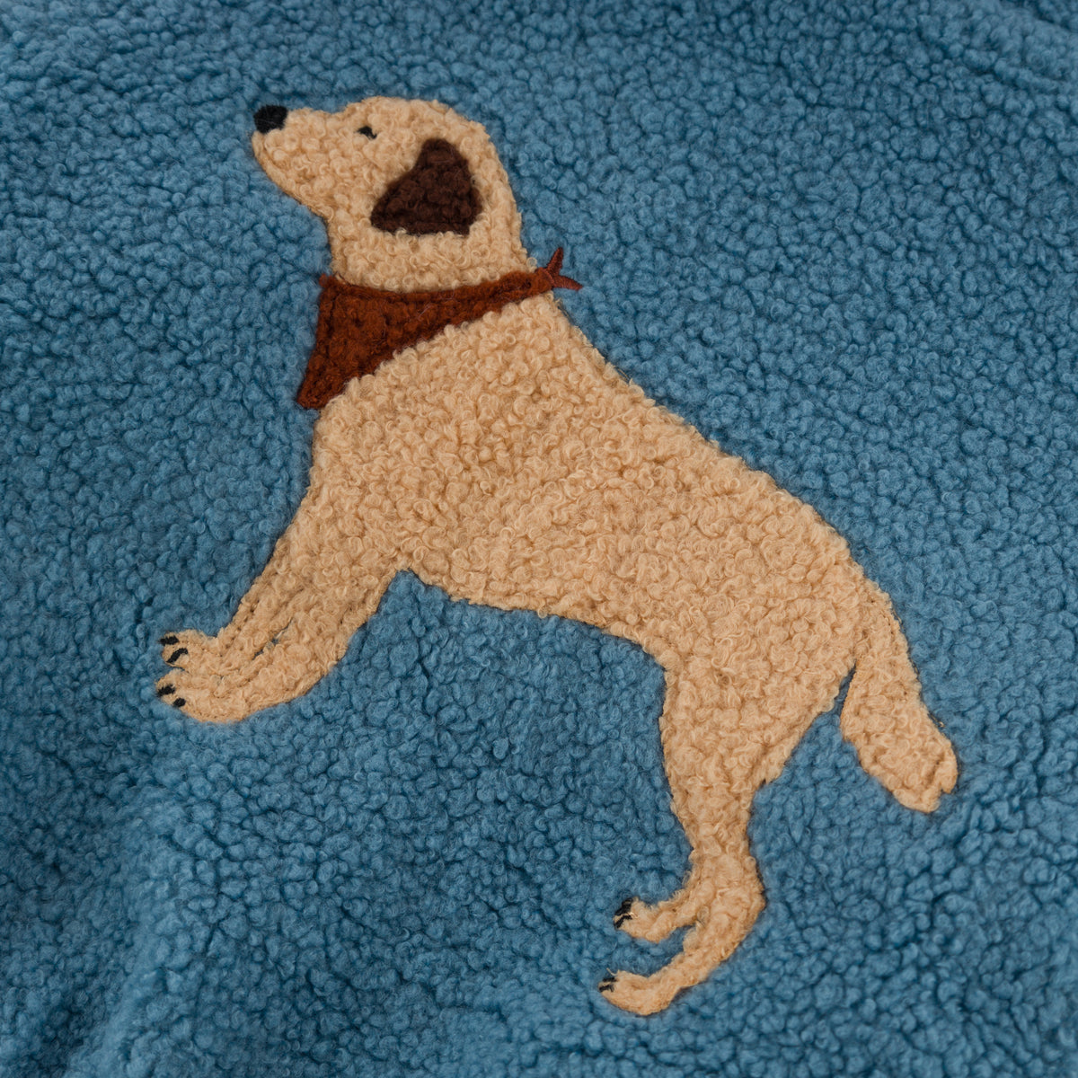 oh baby! Sherpa Tahoe Jacket - Lab - Dusty Blue - Close Up Applique