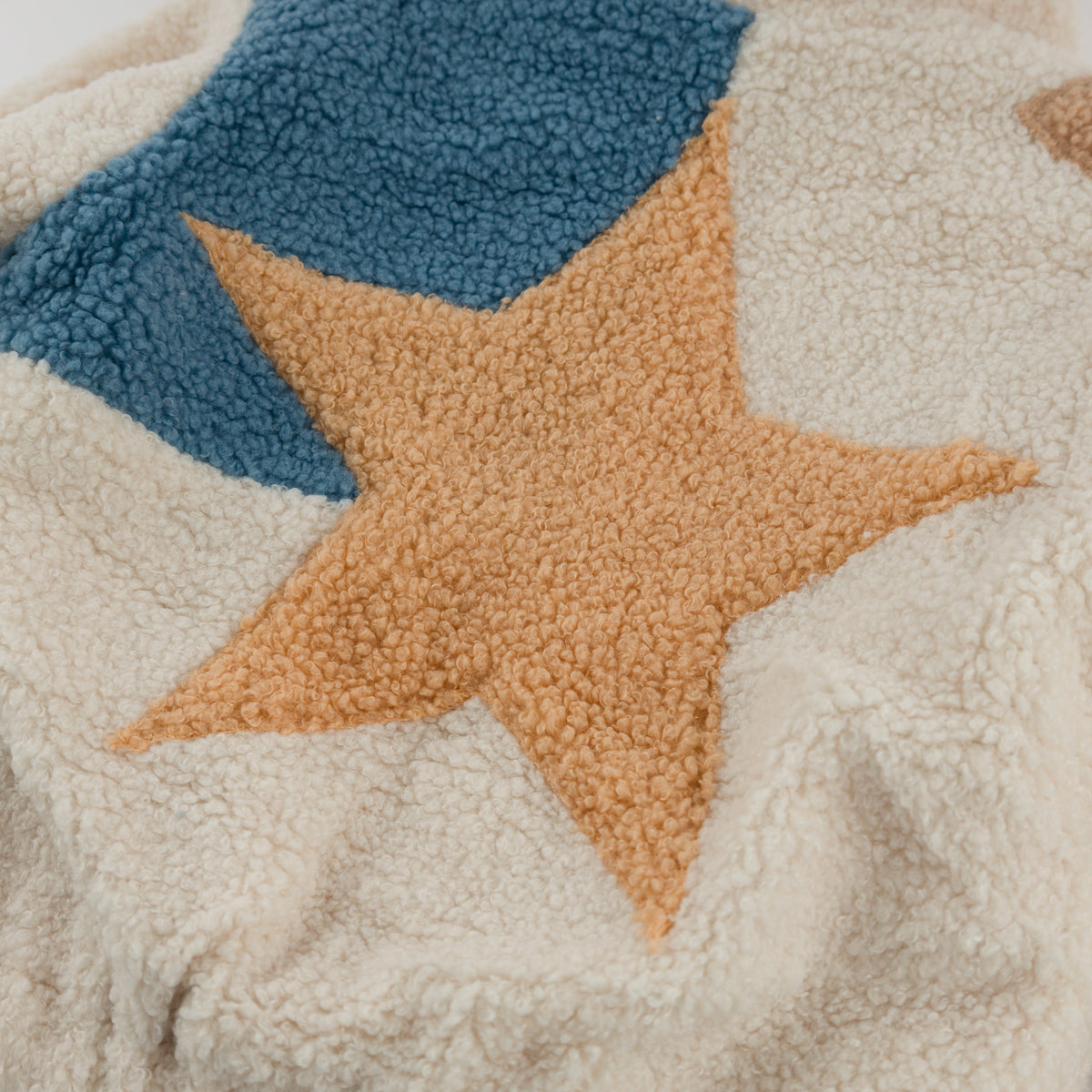 oh baby! Sherpa Patchwork Tahoe Jacket - Star - Natural - Back Applique
