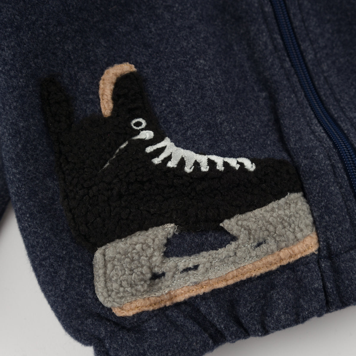 oh baby! Tahoe Jacket - Felt Sports Applique - Navy Heather - Hockey