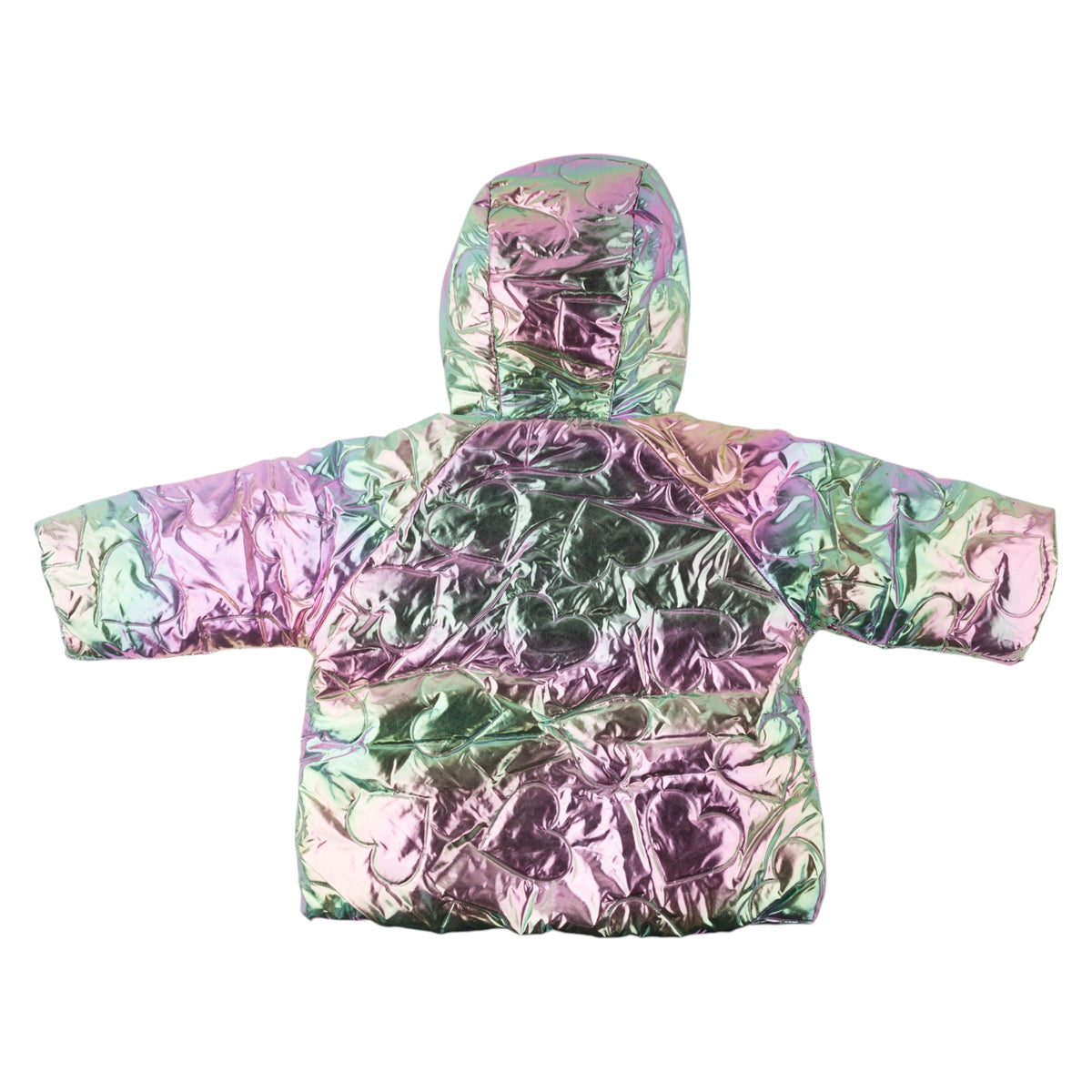 oh baby! Aspen Hooded Coat - Quilted Hearts - Iridescent Pink - Back