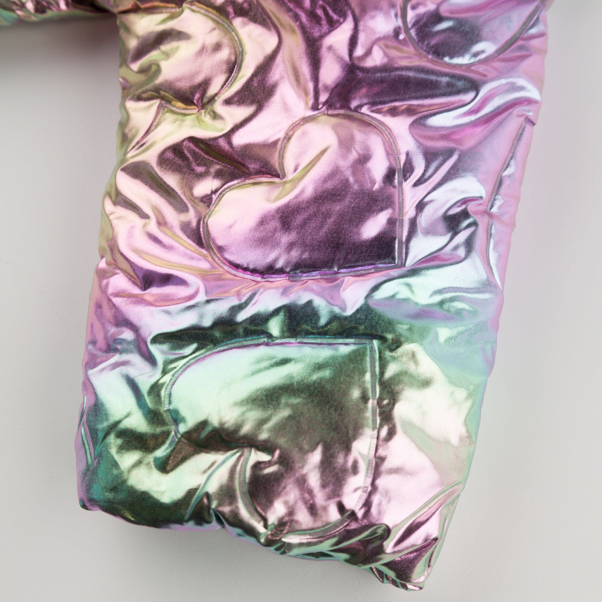 oh baby! Aspen Hooded Coat - Quilted Hearts - Iridescent Pink - Sleeve