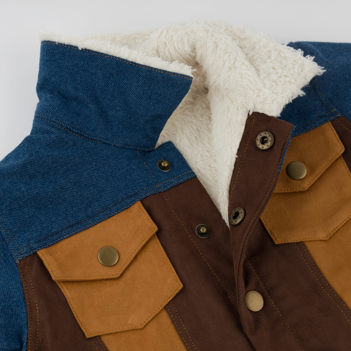 oh baby! Ultrasuede Fringe Denim Jacket - Horse - Dark Wash - Snaps