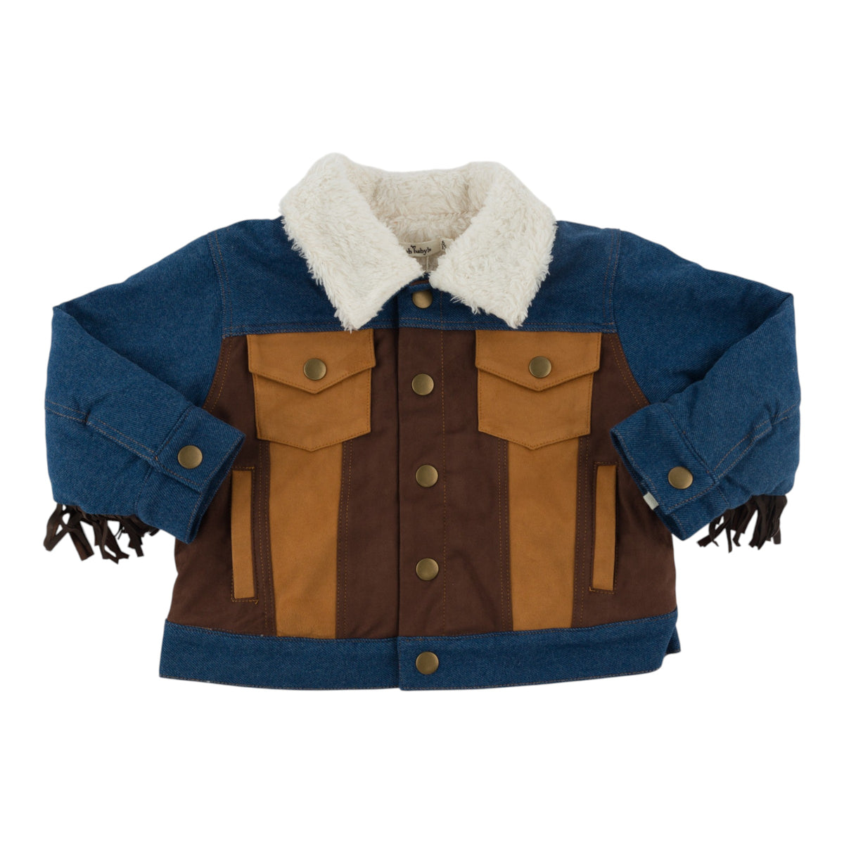 oh baby! Ultrasuede Fringe Denim Jacket - Horse - Dark Wash