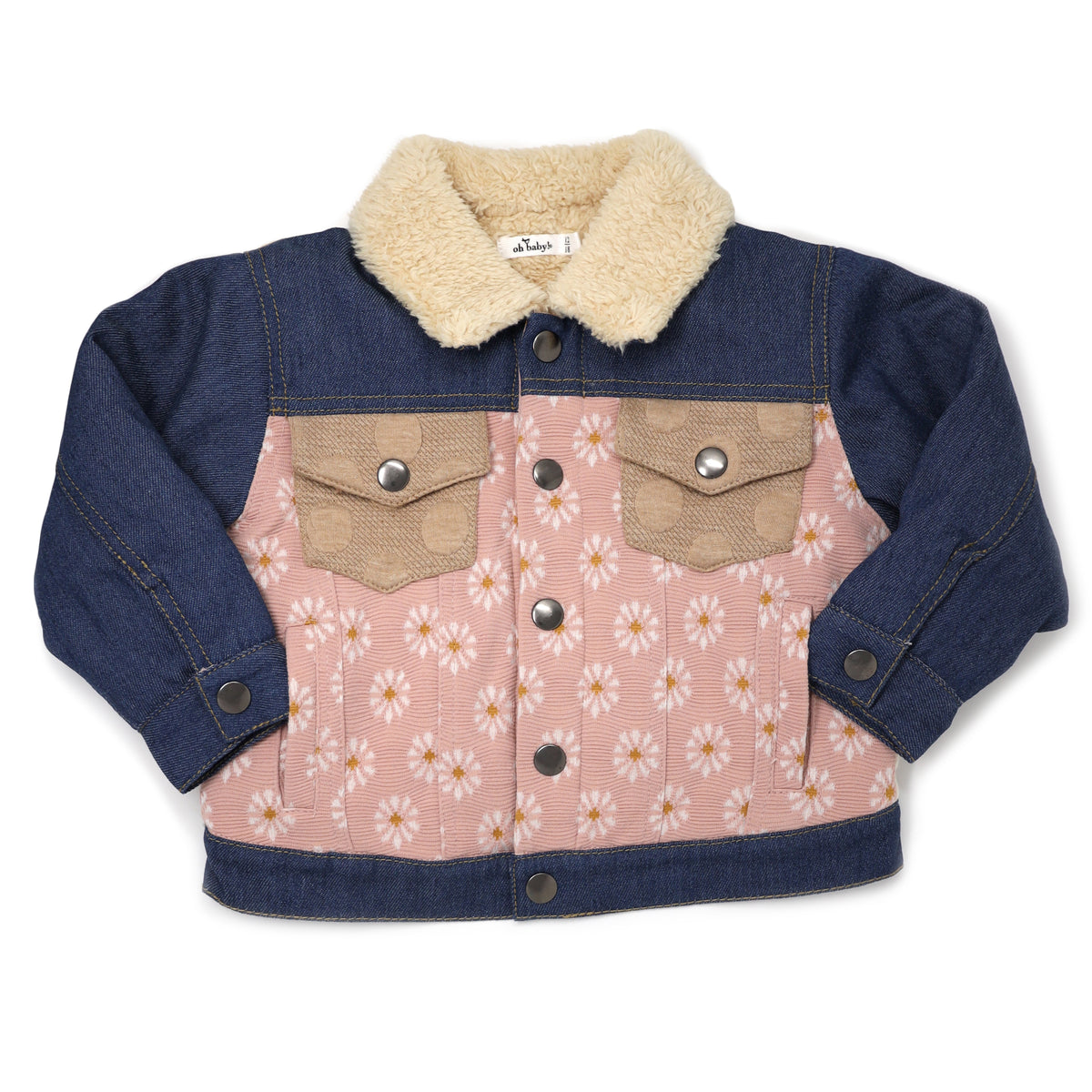 oh baby! Quilted Sunrise Denim Jacket with Snowdrift Lining - Multi Color